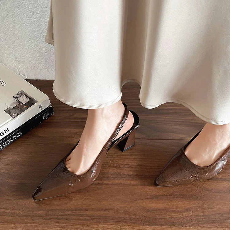 Gia Sling Back Block Heels - Image 2