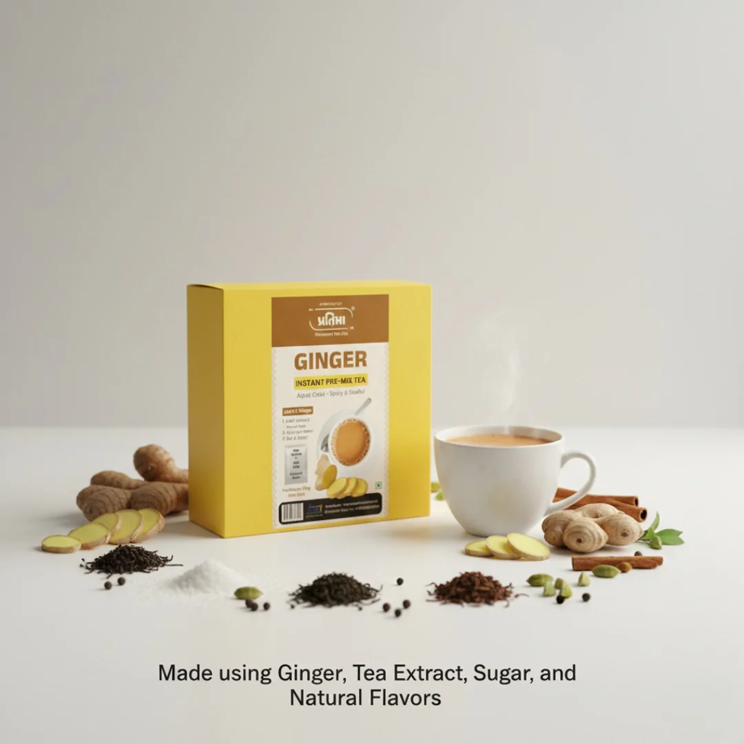 Ginger Instant Pre-Mix Tea – 10 Sachets | Spicy & Refreshing Instant Tea - Image 3