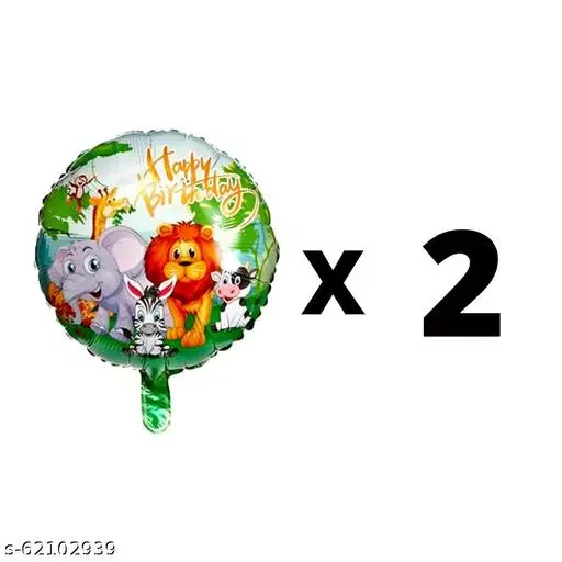Giraffe Jungle Animal Themed Foil Balloon Set (Multicolor) (Pack of 5) - Image 2