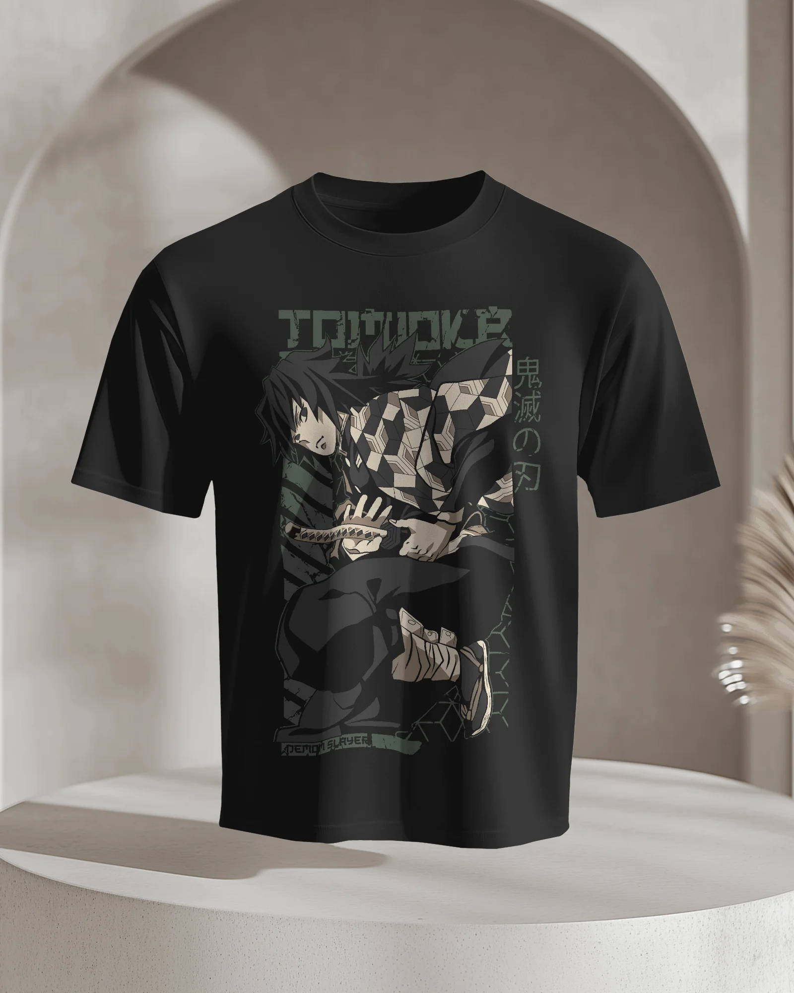 Giyu Tomioka Water Hashira Stealth Graphic T‑Shirt (Black) - Image 2