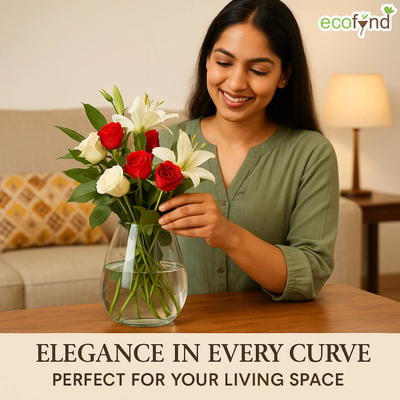 Glass Vase for Flowers & Décor – Clear Egg Shape | Transparent - Image 5
