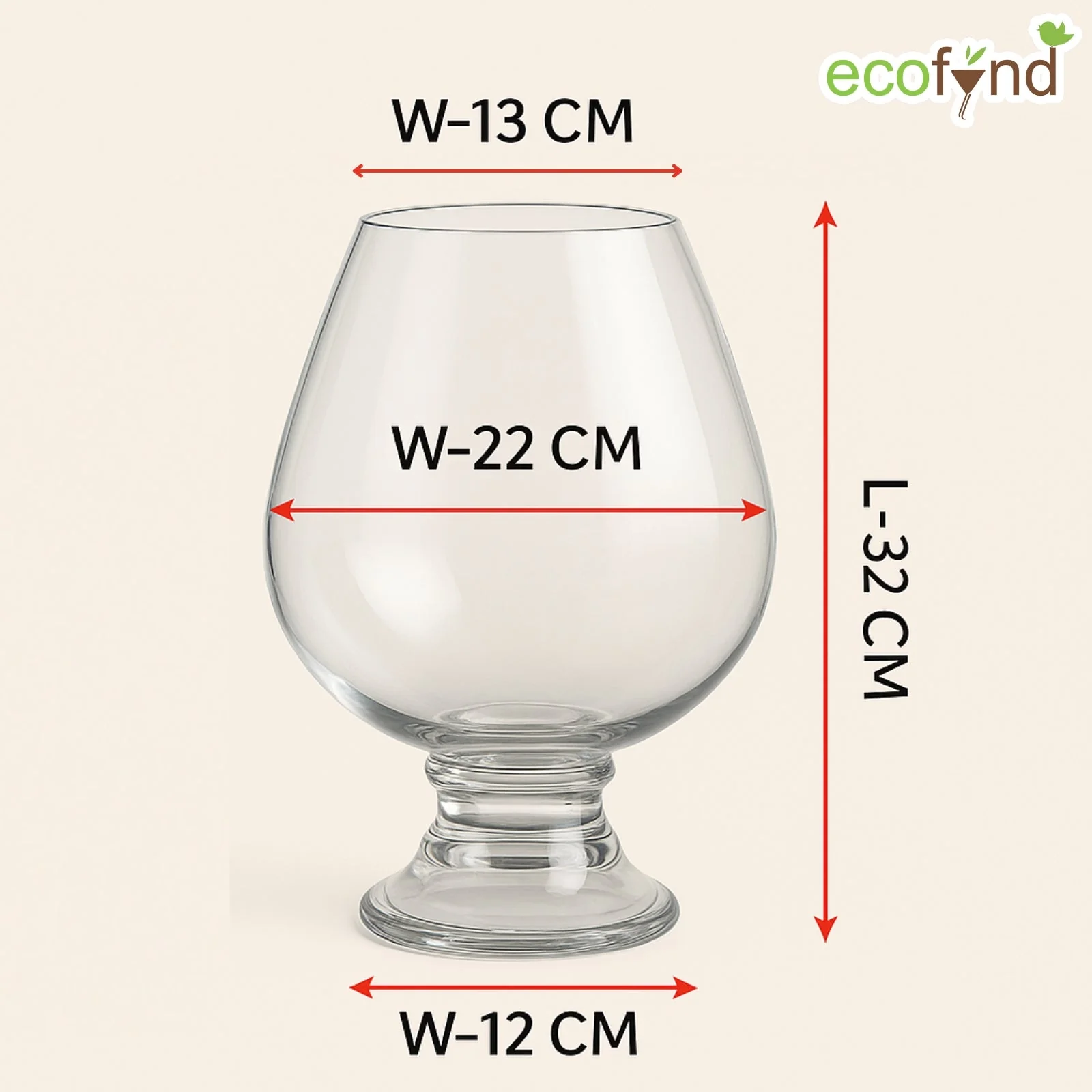 Glass Vase for Flowers & Décor – Clear Goblet Shape | Transparent - Image 2