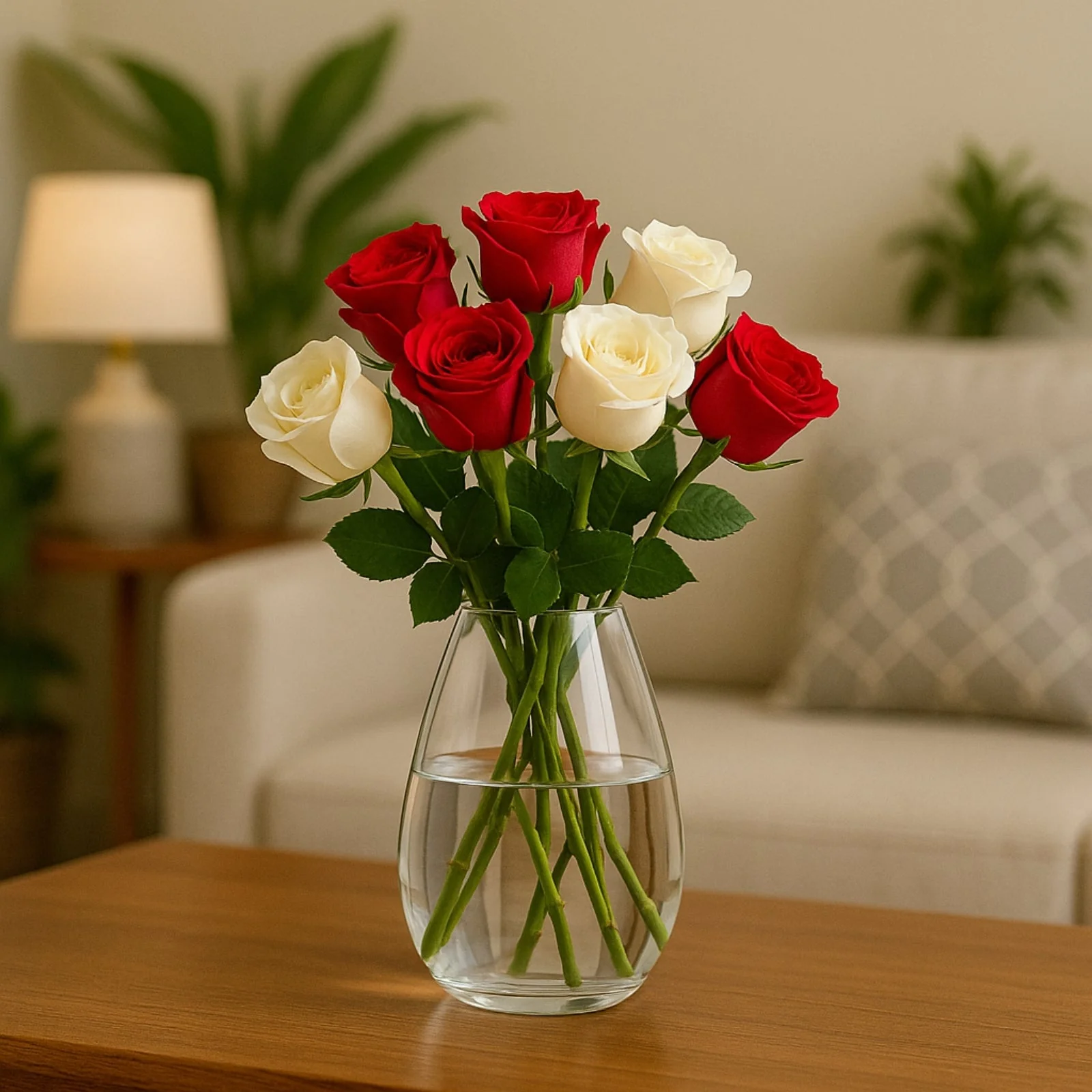 Glass Vase for Flowers & Décor – Clear Oval Shape | Transparent