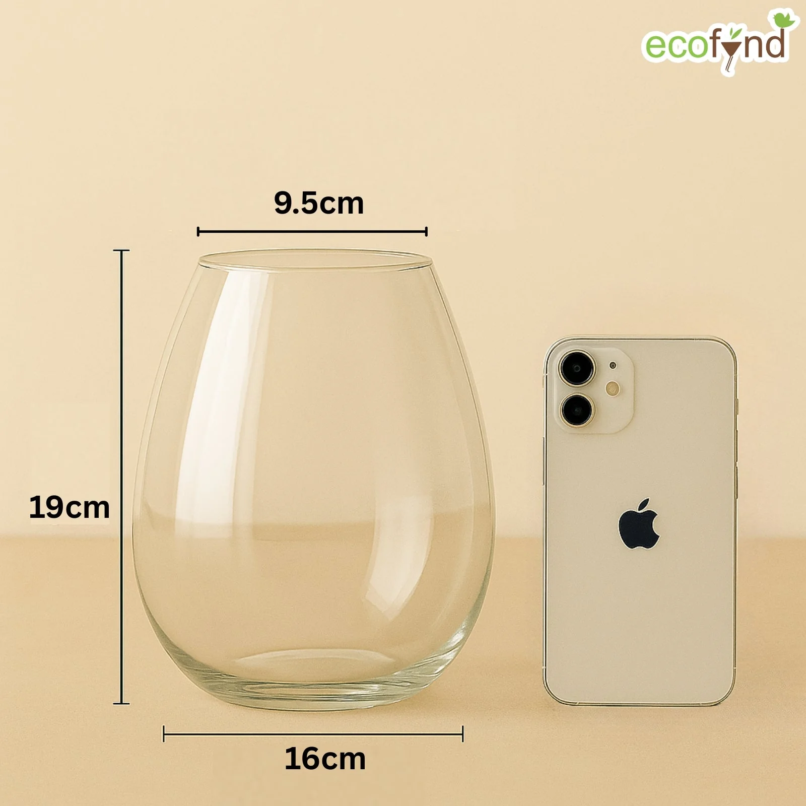 Glass Vase for Flowers & Décor – Clear Oval Shape | Transparent - Image 2