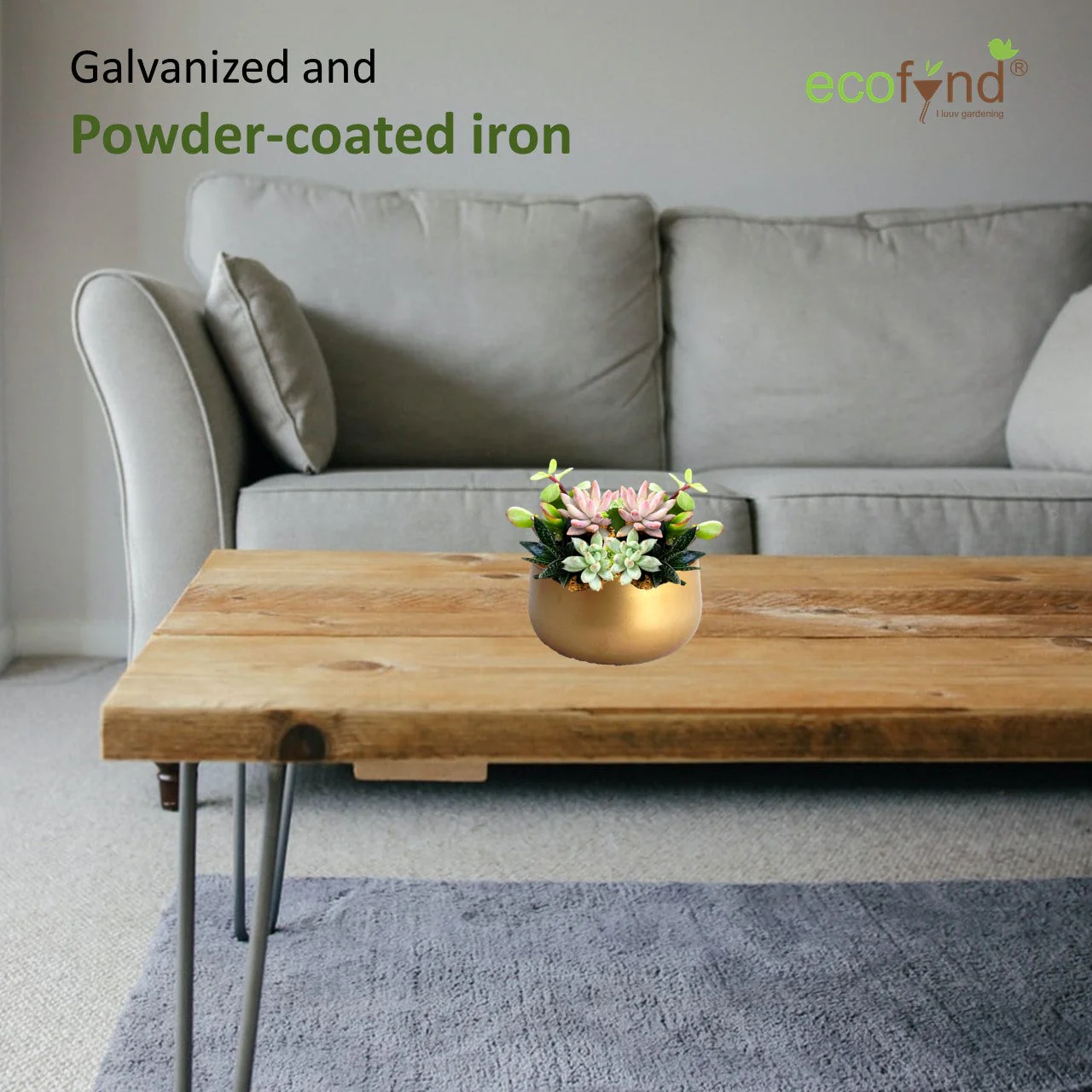 Gleam & Green: Zoe Gold Metal Pot by Ecofynd - Image 8