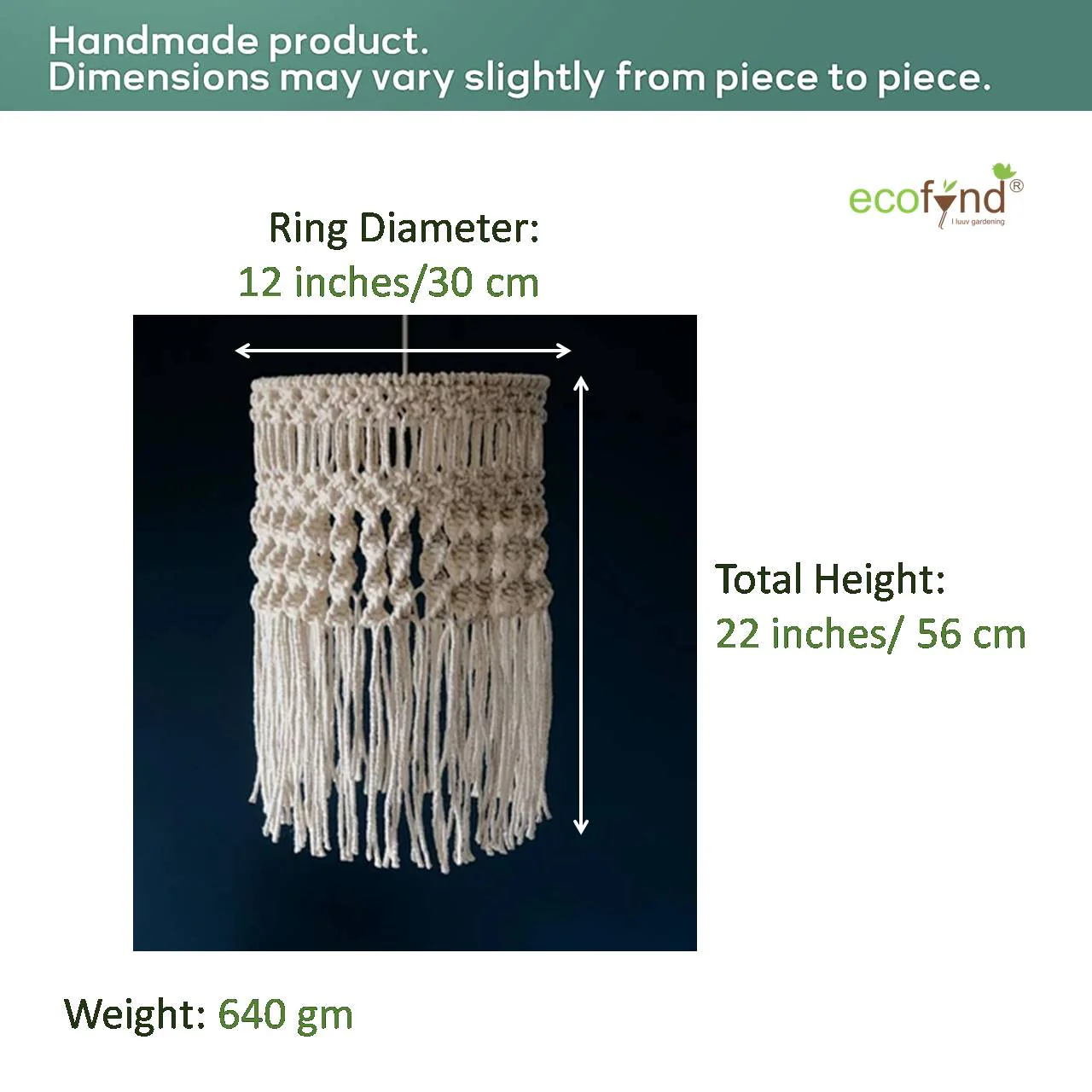 Glow & Flow – Boho Macrame Lampshade by Ecofynd - Image 3