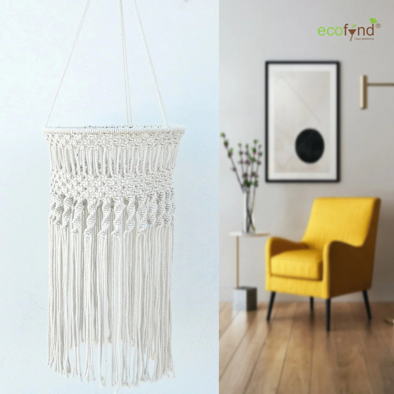 Glow & Flow – Boho Macrame Lampshade by Ecofynd - Image 4