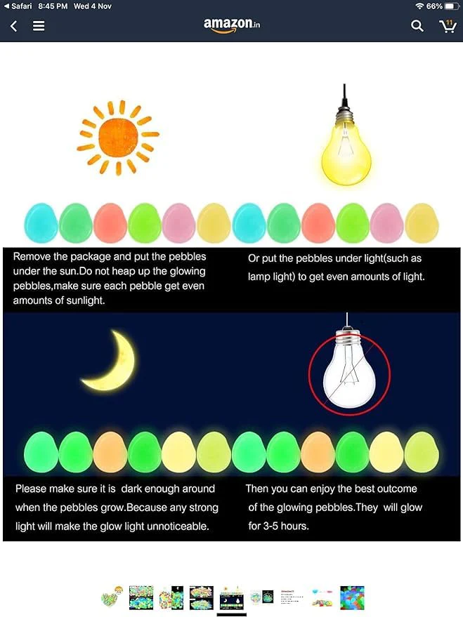 Glow In Dark Garden Rocks (Pack Of 100 pcs) - Image 3