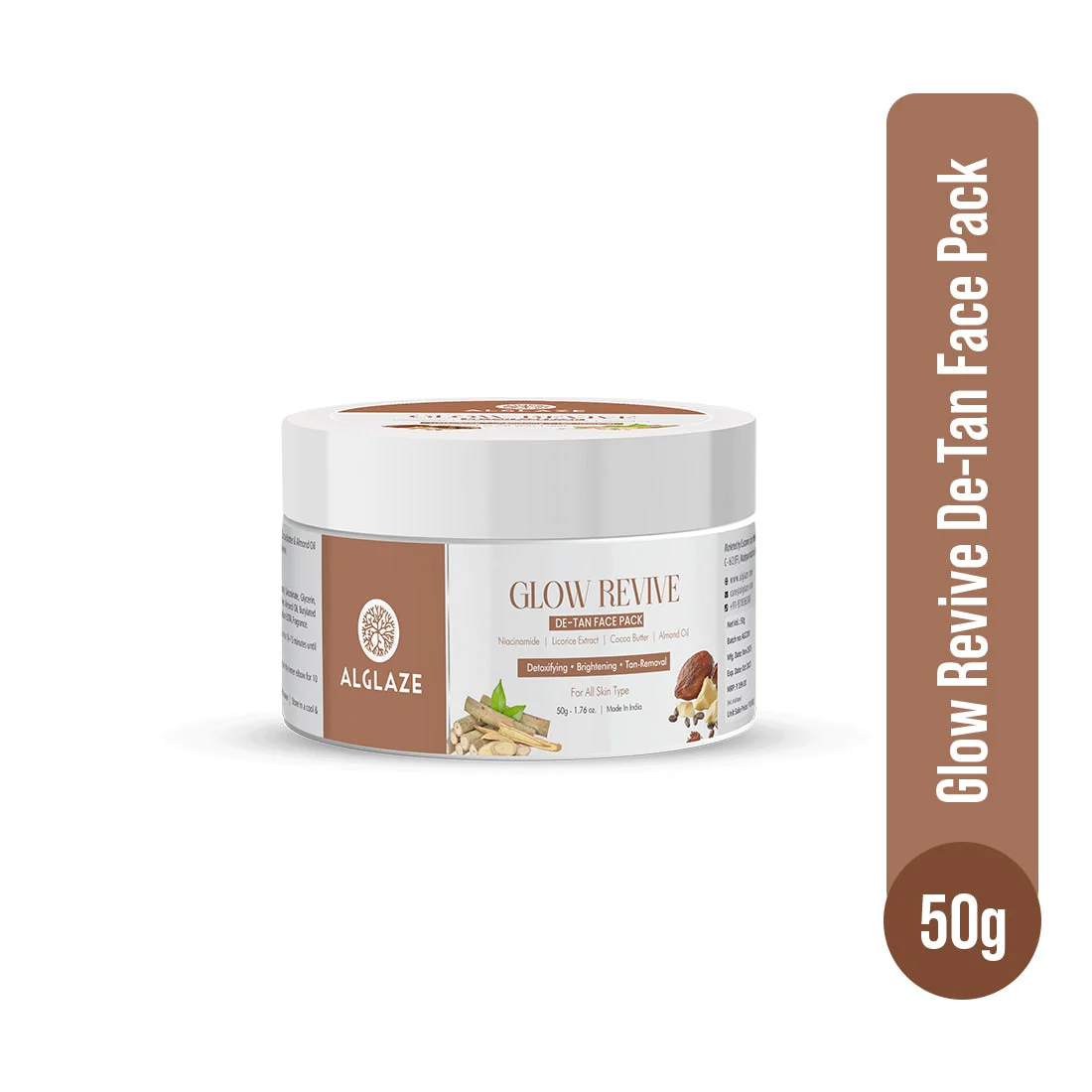 Glow Revive De-Tan Face Pack | Niacinamide, Licorice, Cocoa Butter & Almond Oil @ 1 (Exclusive) - Image 3