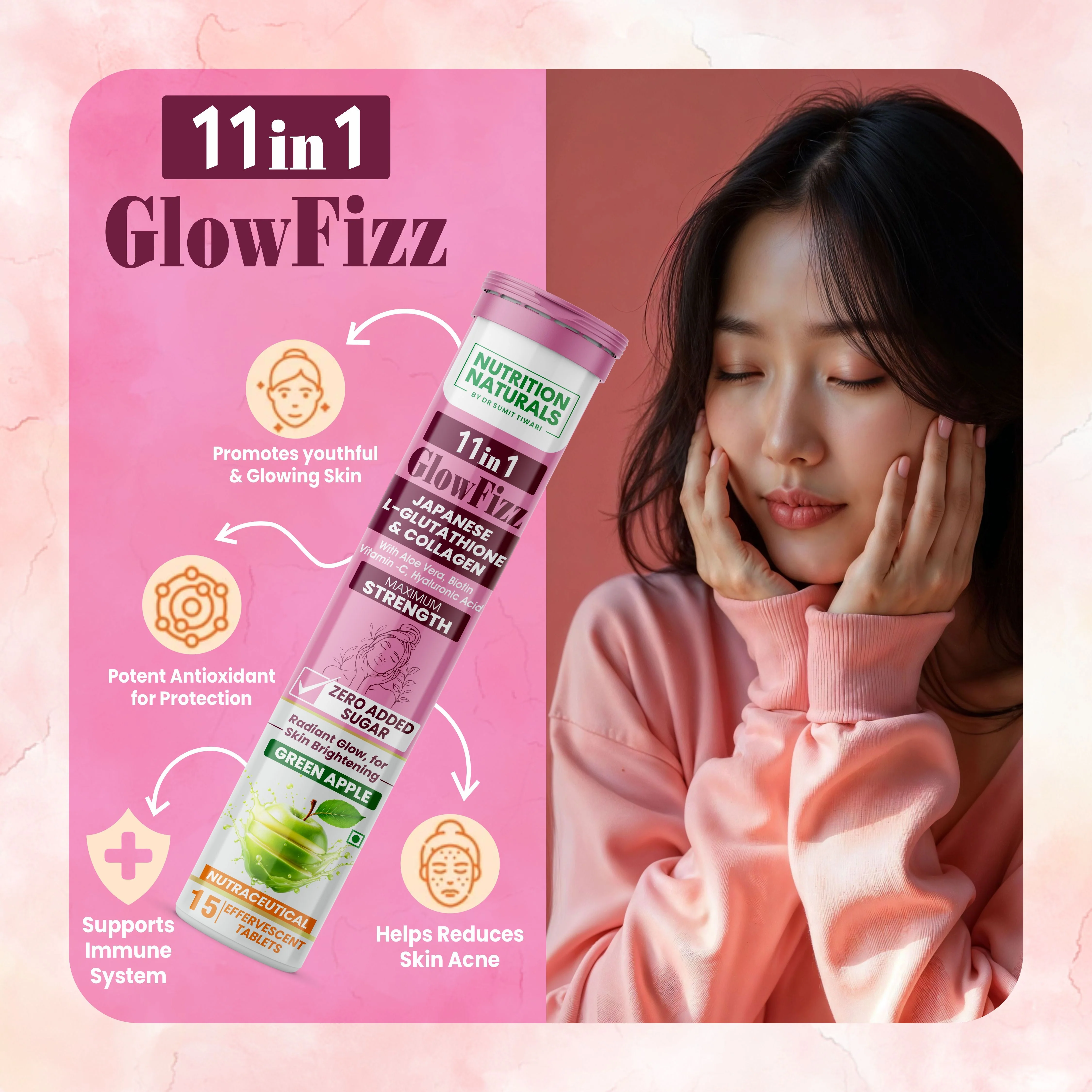 GlowFizz - 600mg Japanese Glutathione and Collagen Effervescent Tablets - Image 2