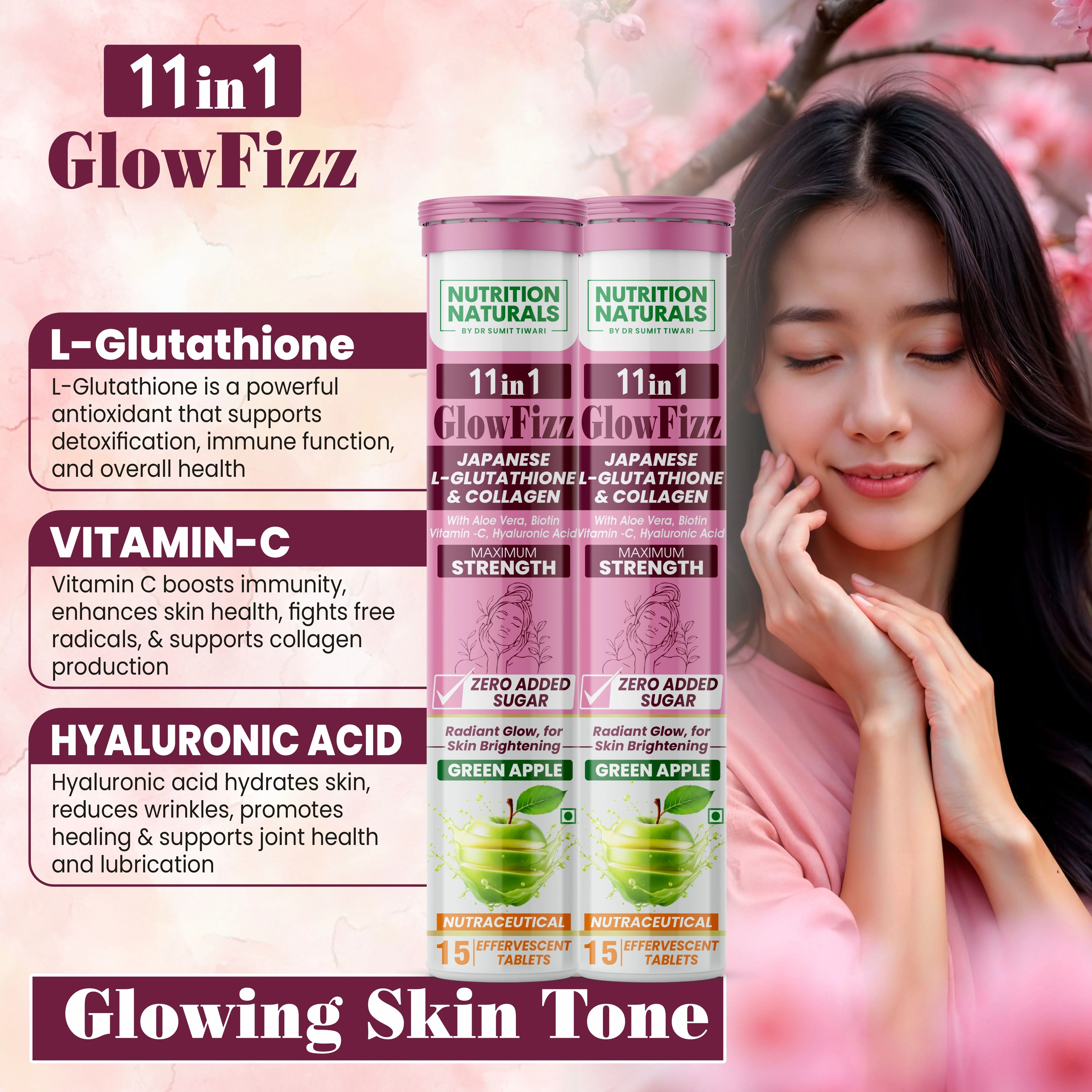GlowFizz - 600mg Japanese Glutathione and Collagen Effervescent Tablets - Image 4