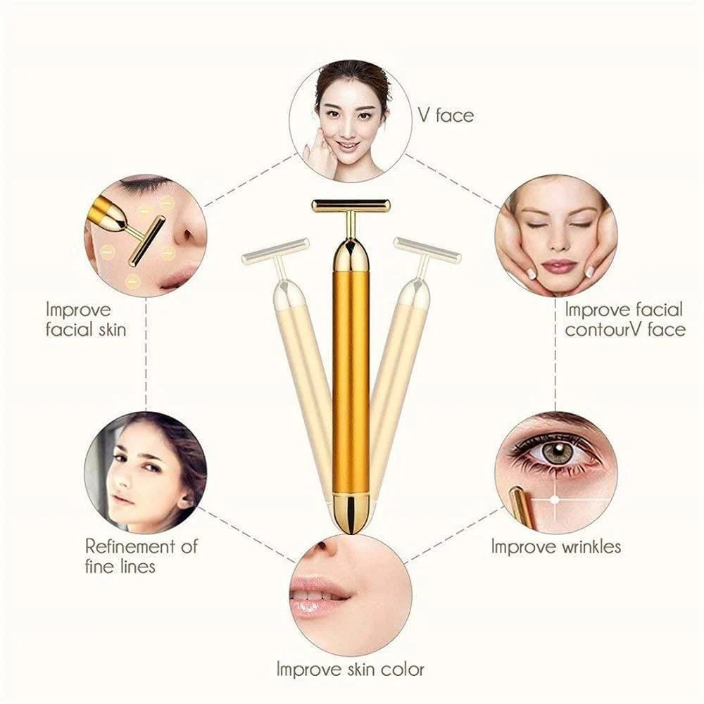 GlowLift: Electric Vibration Facial Massage Roller with T-Shaped Design for Anti-Wrinkle Skin Care & Face Lifting - Image 2