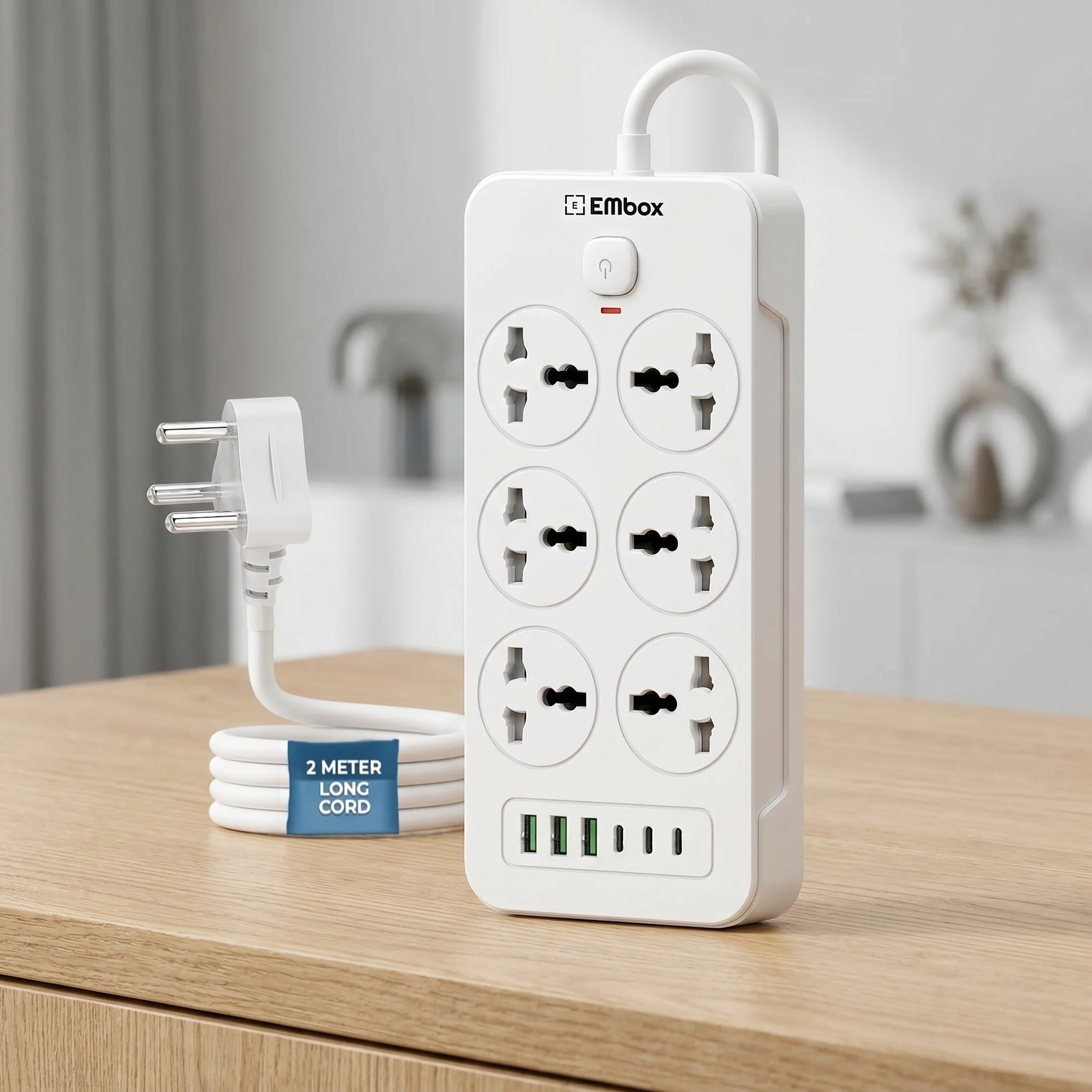 GM Power Extension Strip With 6 Sockets & 6 USB-A Type-C Port - ConnectX - Image 2