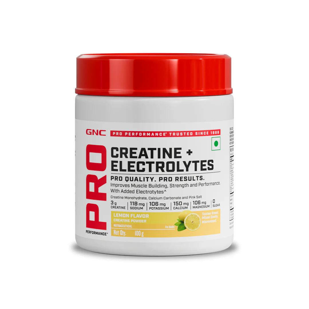GNC Creatine+ Electrolytes | 3g Creatine Monohydrate + Sodium, Potassium, Calcium, Magnesium | Boosts Muscle Growth, Hydration, Energy & Recovery | Zero Sugar | 100% Veg | 100g | Lemon - Image 14