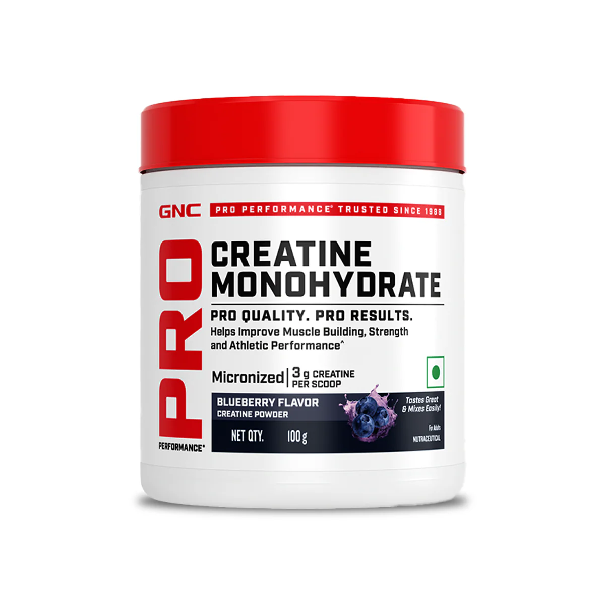 GNC Creatine Monohydrate With Steel Shaker (750ml)| 100gm | Blueberry | Boosts Athletic Performance | Fuels Skeletal Muscles | Supports Intense Workout | Promotes Cellular Hydration |Formulated In USA - Image 2