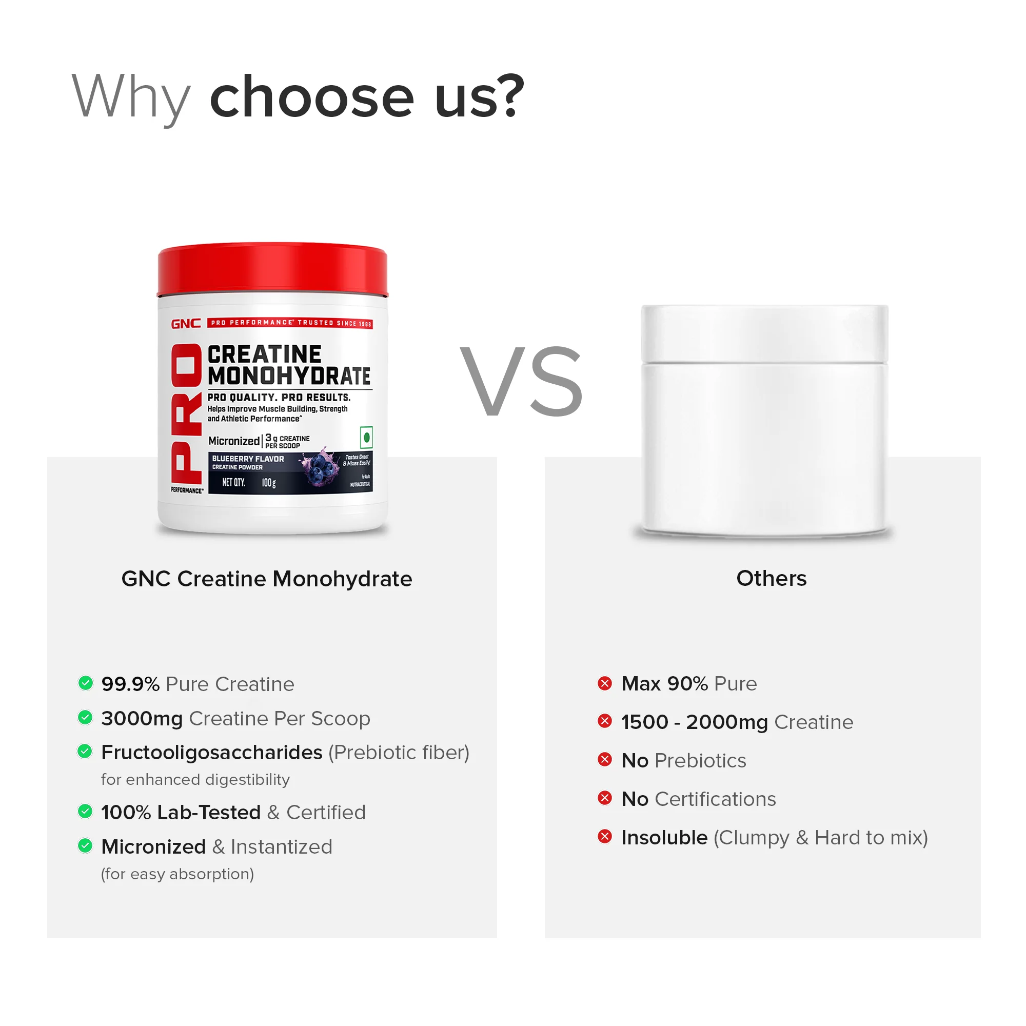 GNC Creatine Monohydrate With Steel Shaker (750ml)| 100gm | Blueberry | Boosts Athletic Performance | Fuels Skeletal Muscles | Supports Intense Workout | Promotes Cellular Hydration |Formulated In USA - Image 8