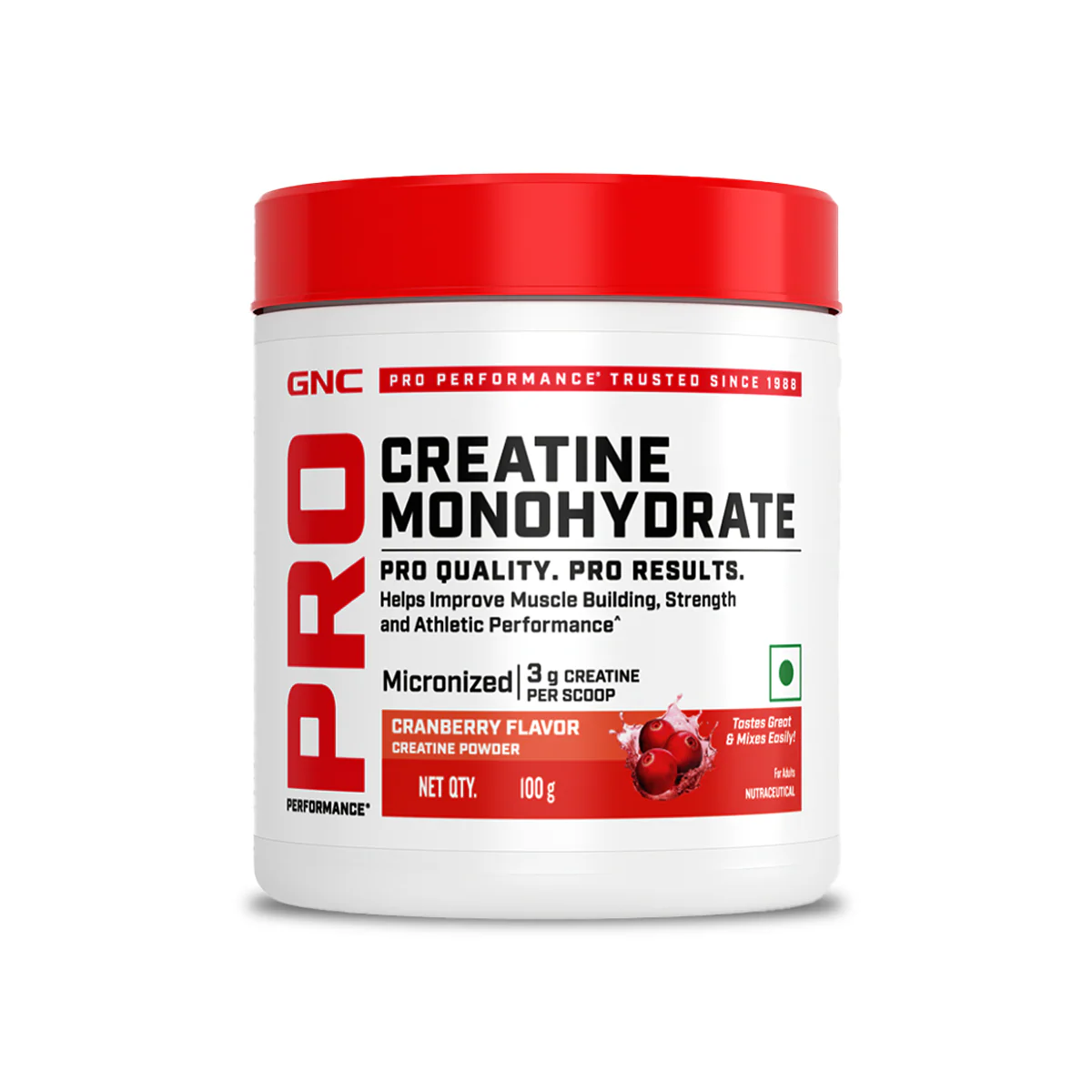 GNC Creatine Monohydrate With Steel Shaker (750ml)| 100gm | Cranberry| Boosts Athletic Performance | Fuels Skeletal Muscles | Supports Intense Workout | Promotes Cellular Hydration |Formulated In USA - Image 2