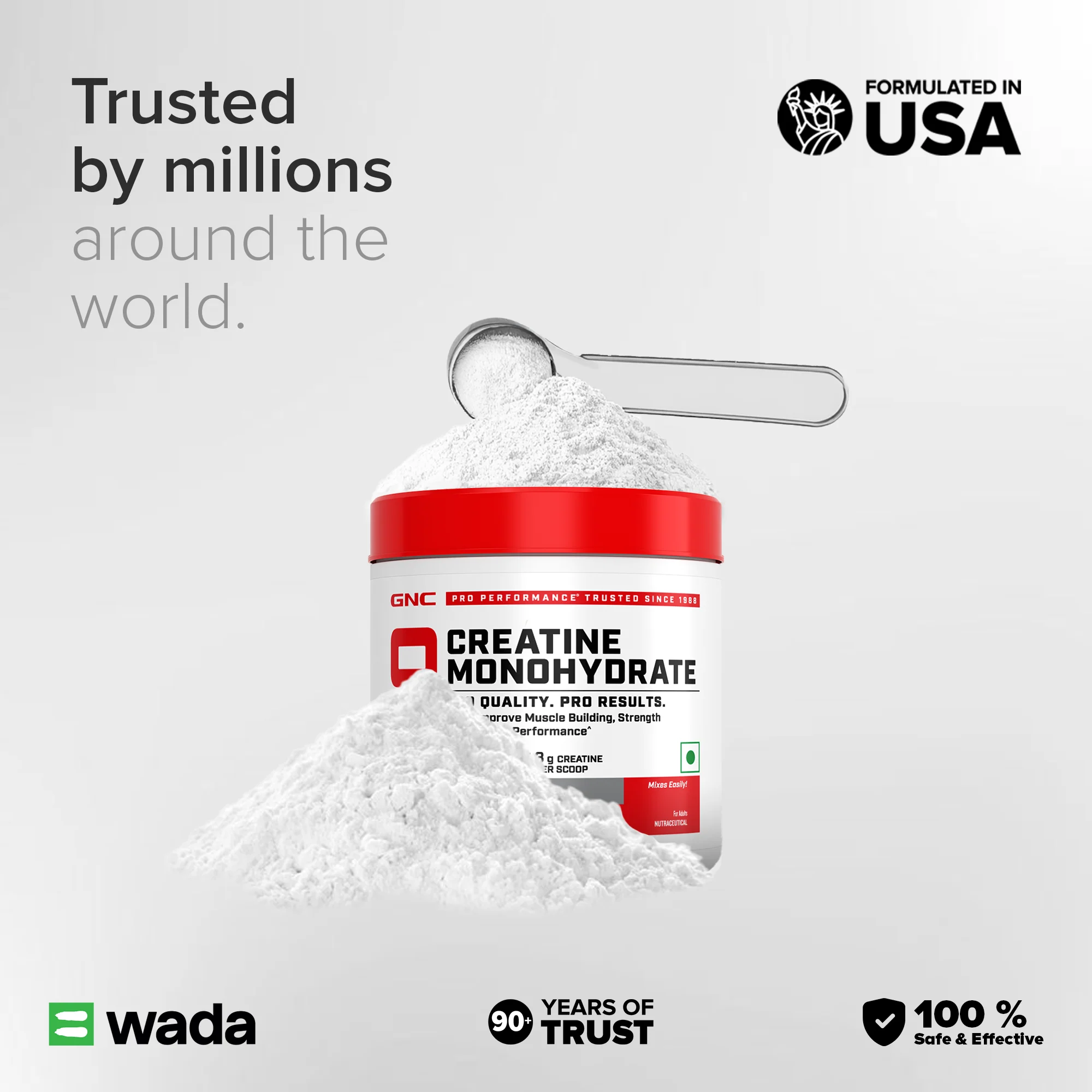 GNC Creatine Monohydrate With Steel Shaker (750ml)| 100gm | Unflavoured | Boosts Athletic Performance | Fuels Skeletal Muscles | Supports Intense Workout | Promotes Cellular Hydration |Formulated In USA - Image 8