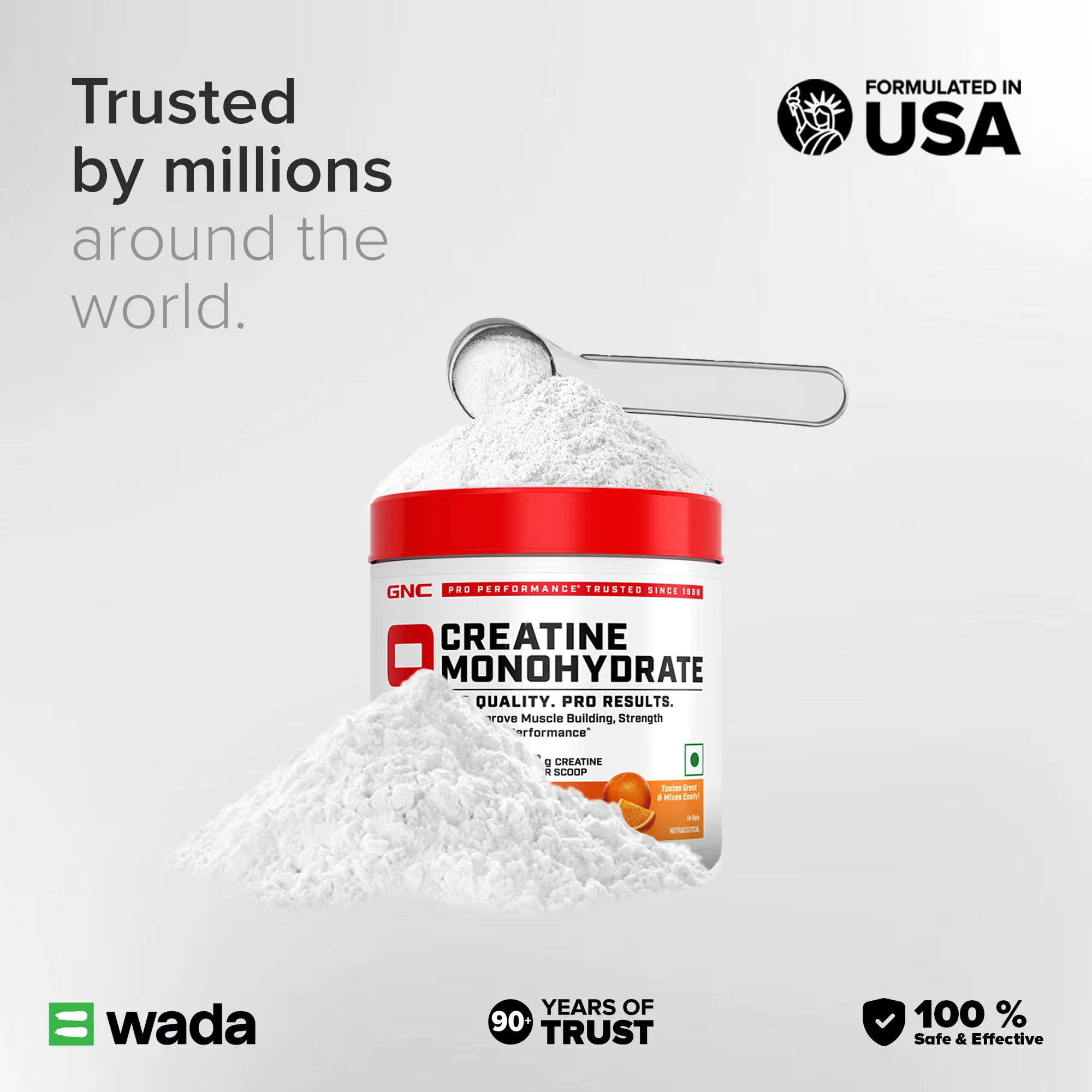 GNC Creatine Monohydrate With Steel Shaker (750ml)| 250gm | Orange | Boosts Athletic Performance | Fuels Skeletal Muscles | Supports Intense Workout | Promotes Cellular Hydration |Formulated In USA - Image 9