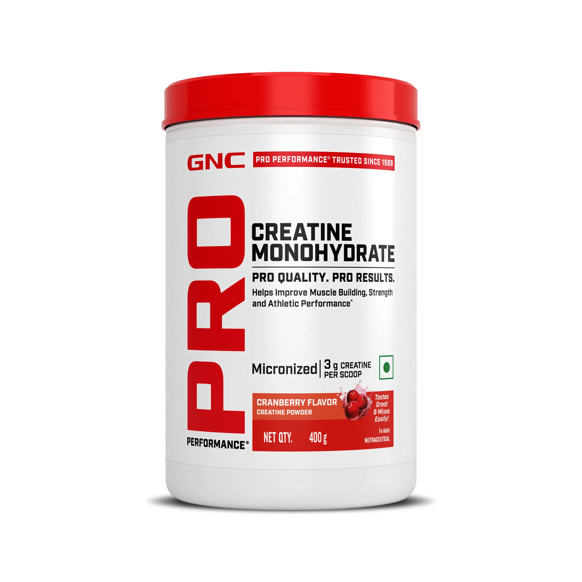 GNC Creatine Monohydrate With Steel Shaker (750ml)| 400gm | Cranberry | Boosts Athletic Performance | Fuels Skeletal Muscles | Supports Intense Workout | Promotes Cellular Hydration |Formulated In USA - Image 2