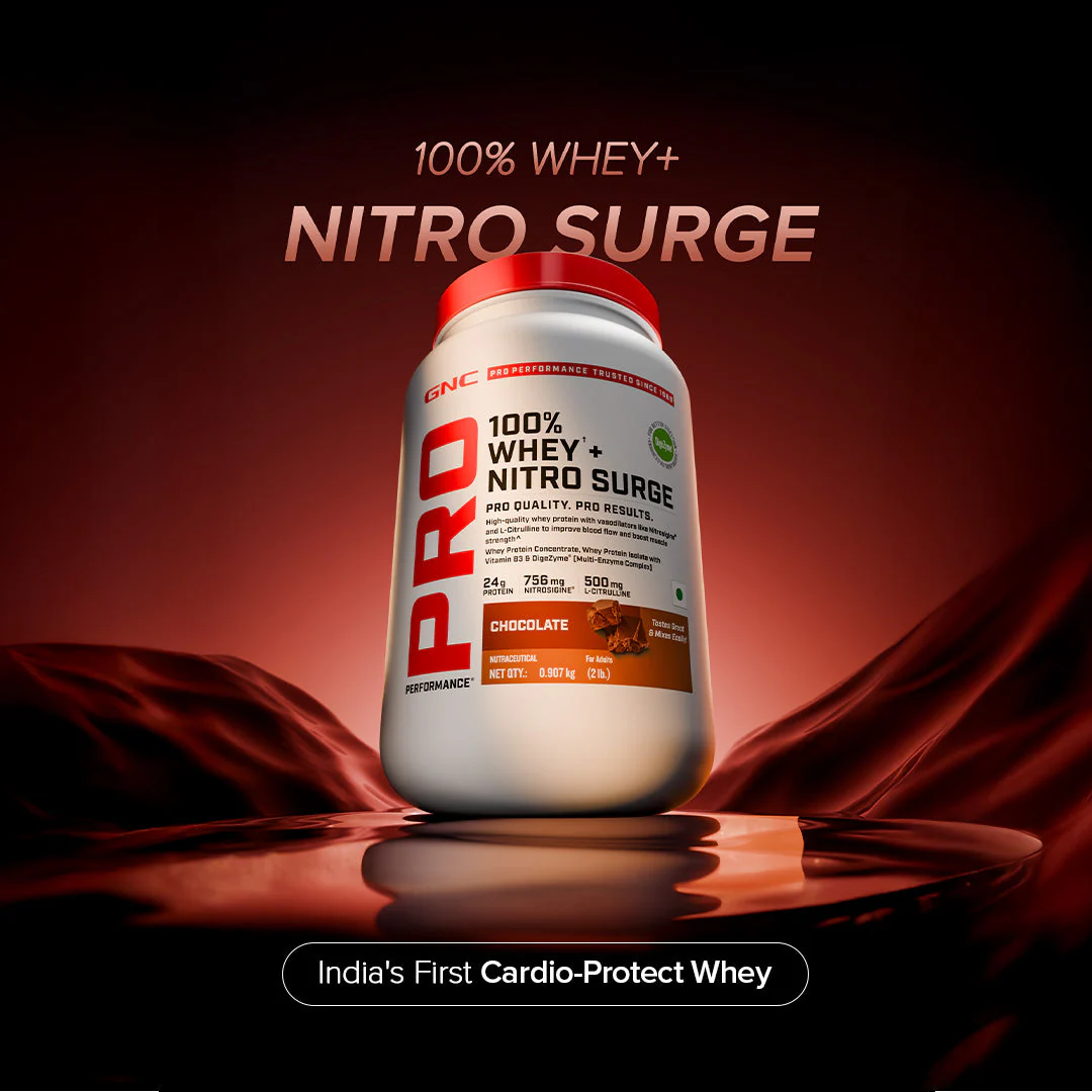 GNC PP 100% WHEY NITRO SURGE VANILLA POWDER 1LBS 450GM