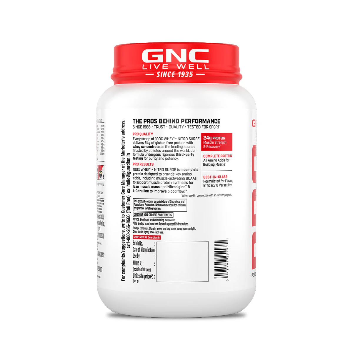 GNC PP 100% WHEY NITRO SURGE VANILLA POWDER 2LBS 907GM - Image 13