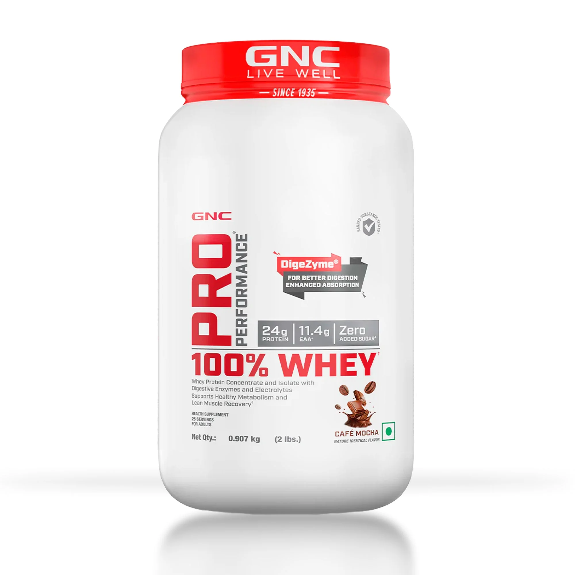 GNC Pro Performance 100% Whey Café Mocha + Creatine Monohydrate Combo - Builds Lean Muscles | Promotes Faster Recovery | Boosts Athletic Performance | Hydrates Muscle Cells | 2lbs / 100gm Combo - Image 2
