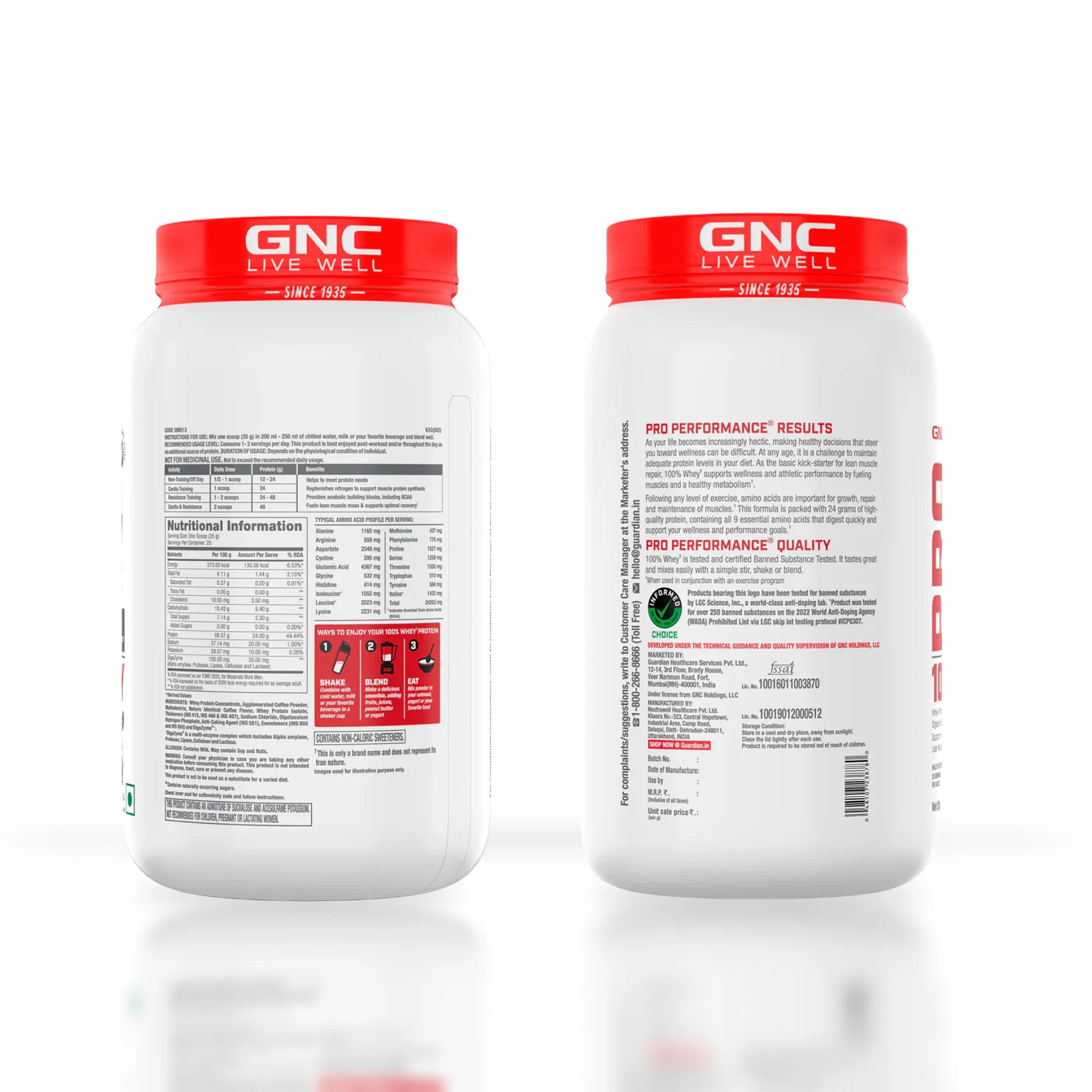 GNC Pro Performance 100% Whey Café Mocha + Creatine Monohydrate Combo - Builds Lean Muscles | Promotes Faster Recovery | Boosts Athletic Performance | Hydrates Muscle Cells | 2lbs / 100gm Combo - Image 6