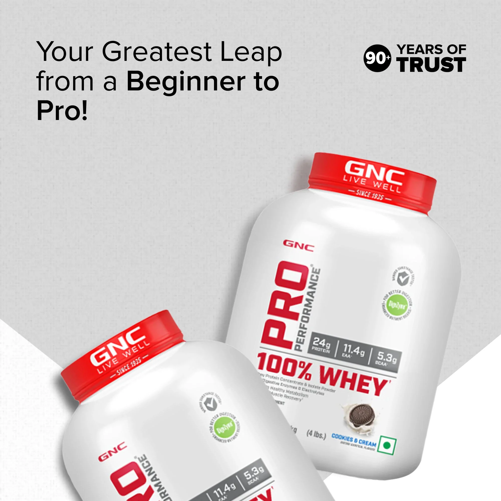 GNC Pro Performance 100% Whey Cookie & Cream + Creatine Monohydrate Combo - Builds Lean Muscles | Promotes Faster Recovery | Boosts Athletic Performance | Hydrates Muscle Cells | 4lbs / 250gm Combo - Image 4