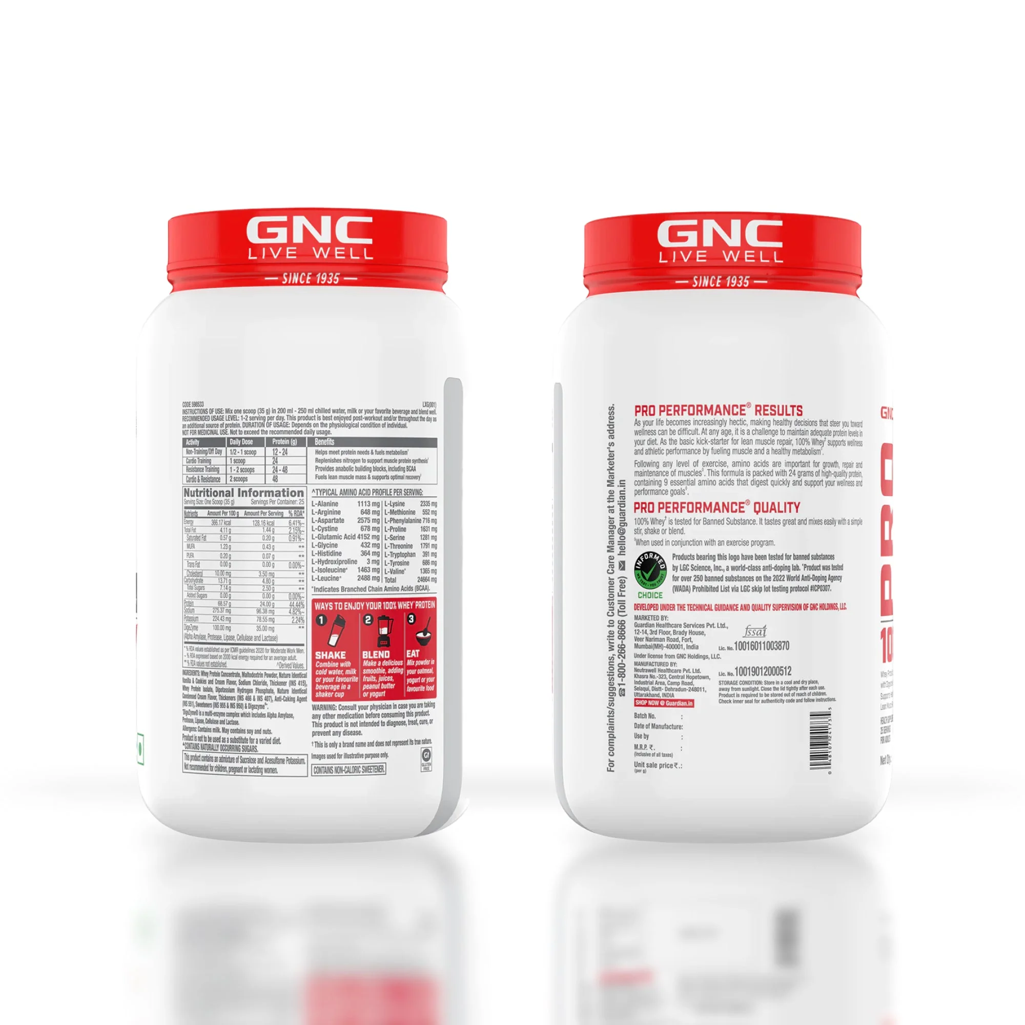 GNC Pro Performance 100% Whey Vanilla Cream + Creatine Monohydrate Combo - Builds Lean Muscles | Promotes Faster Recovery | Boosts Athletic Performance | Hydrates Muscle Cells | 2lbs / 100gm Combo - Image 7
