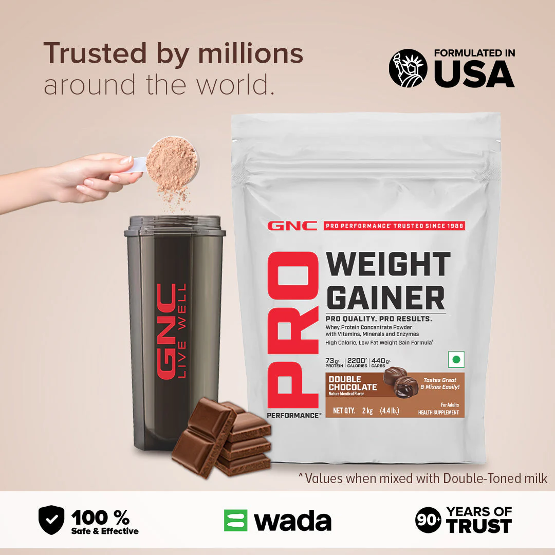 GNC Pro Performance Weight Gainer | 2 Kg I Double Chocolate - Image 6