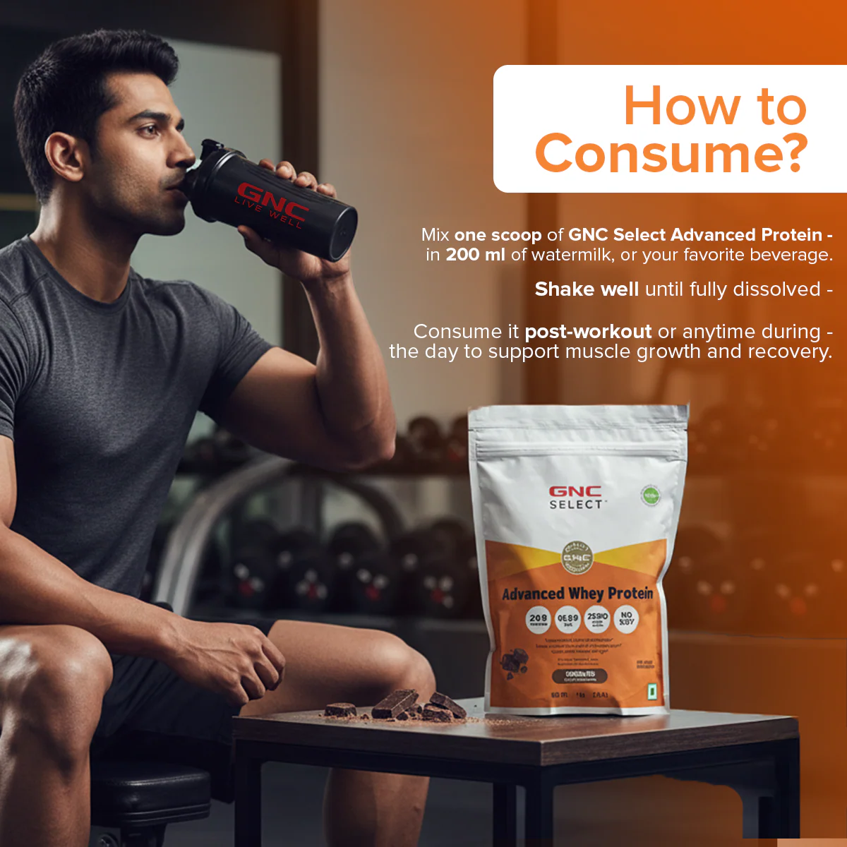 GNC SELECT ADVANCED WHEY MANGO 1KG - Image 6