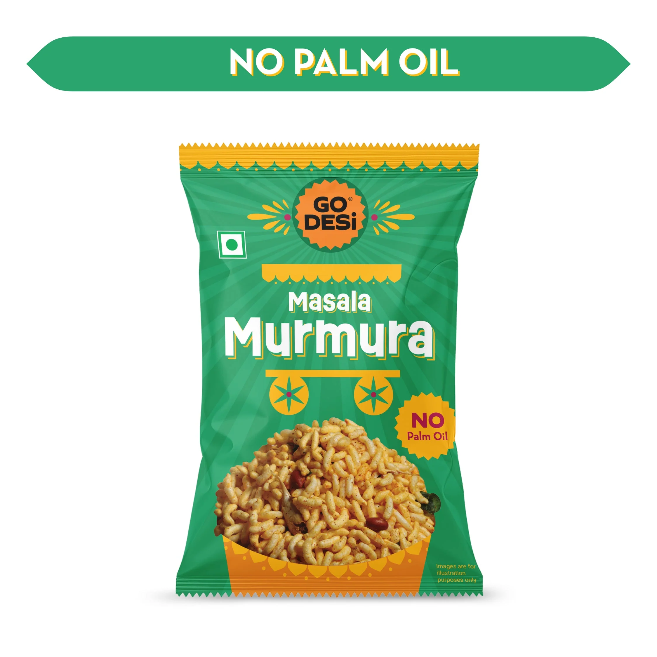 GO DESi - Garlic Masala Murmura | Pack of 3 | No Palm Oil | Indian Snacks | Street Food | 100 gms - Image 3