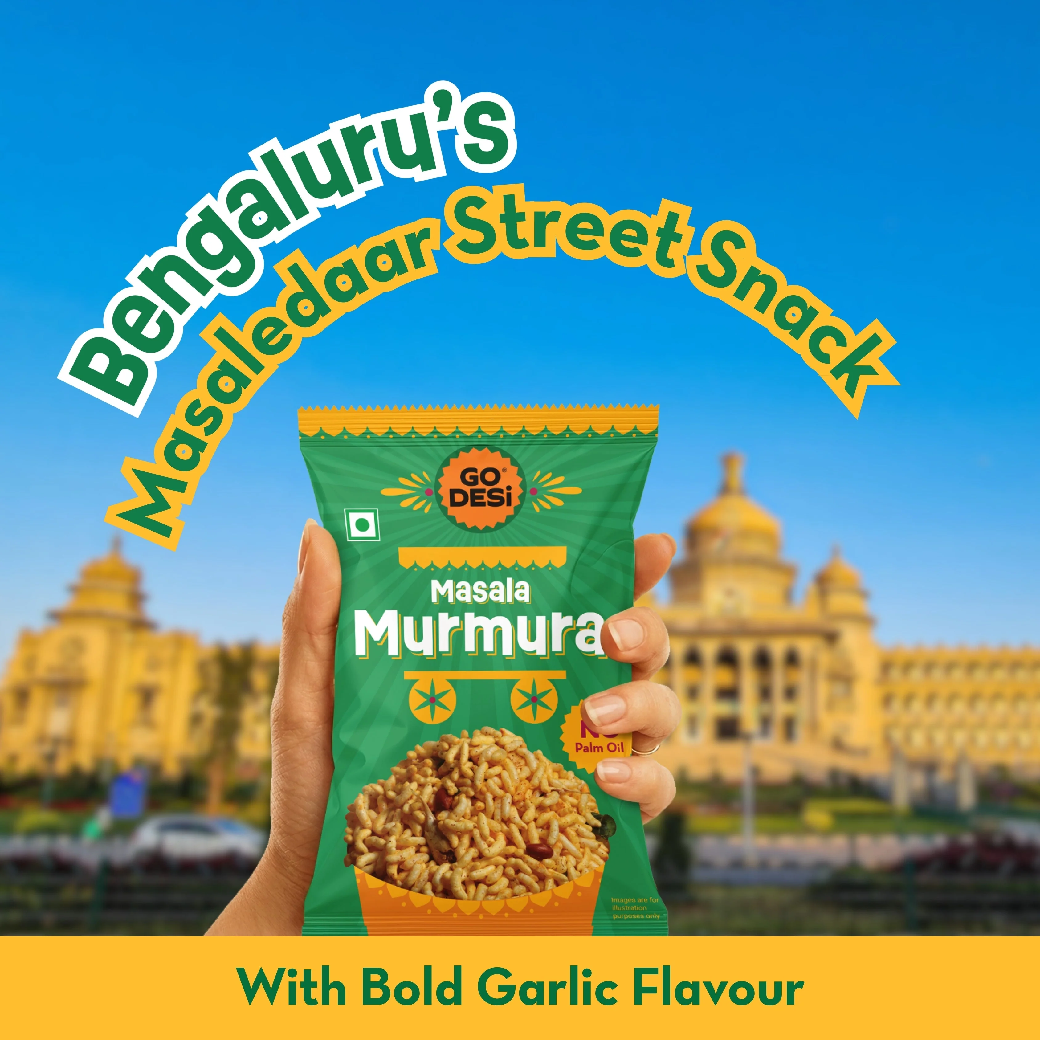GO DESi - Garlic Masala Murmura | Pack of 3 | No Palm Oil | Indian Snacks | Street Food | 100 gms - Image 5