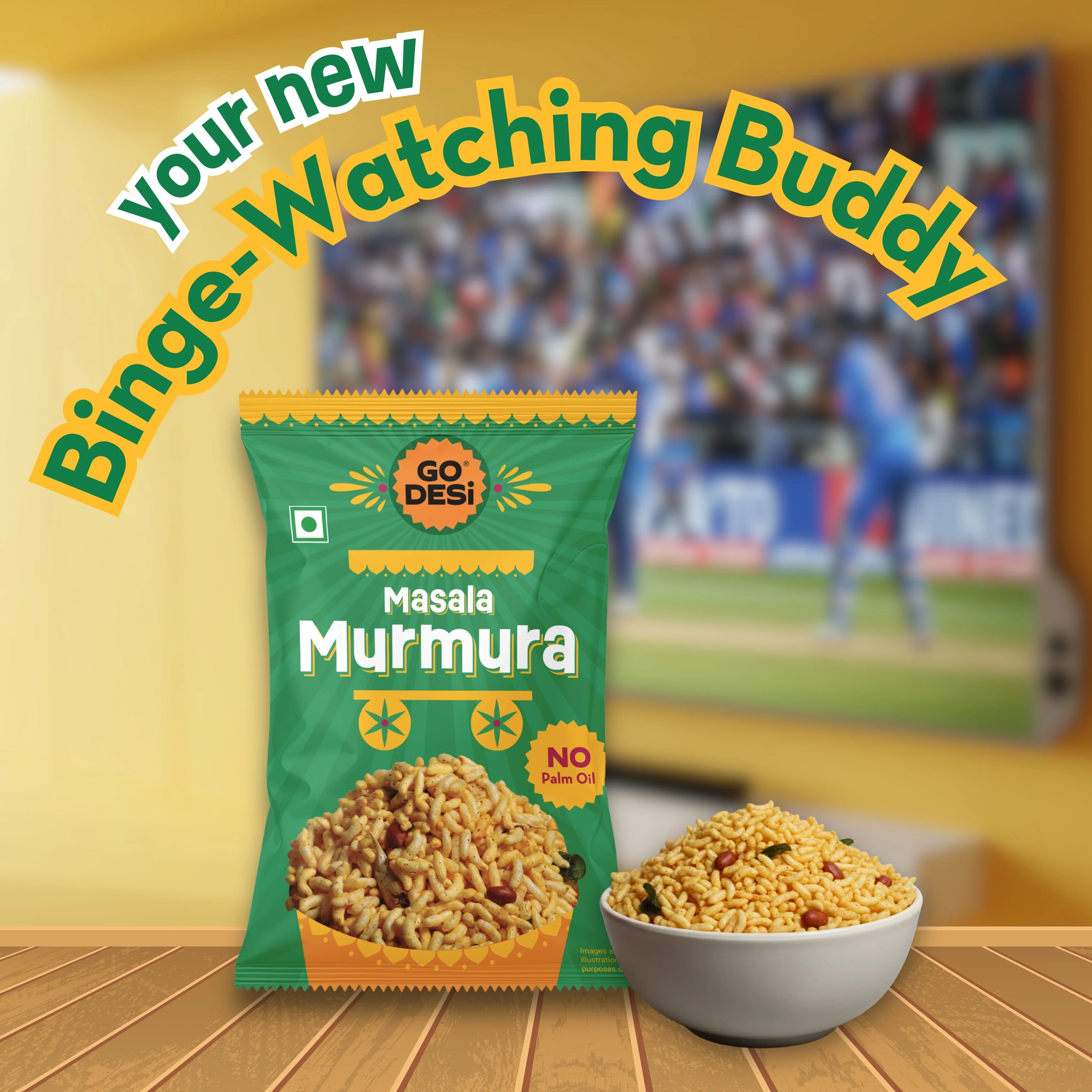 GO DESi - Garlic Masala Murmura | Pack of 3 | No Palm Oil | Indian Snacks | Street Food | 100 gms - Image 6