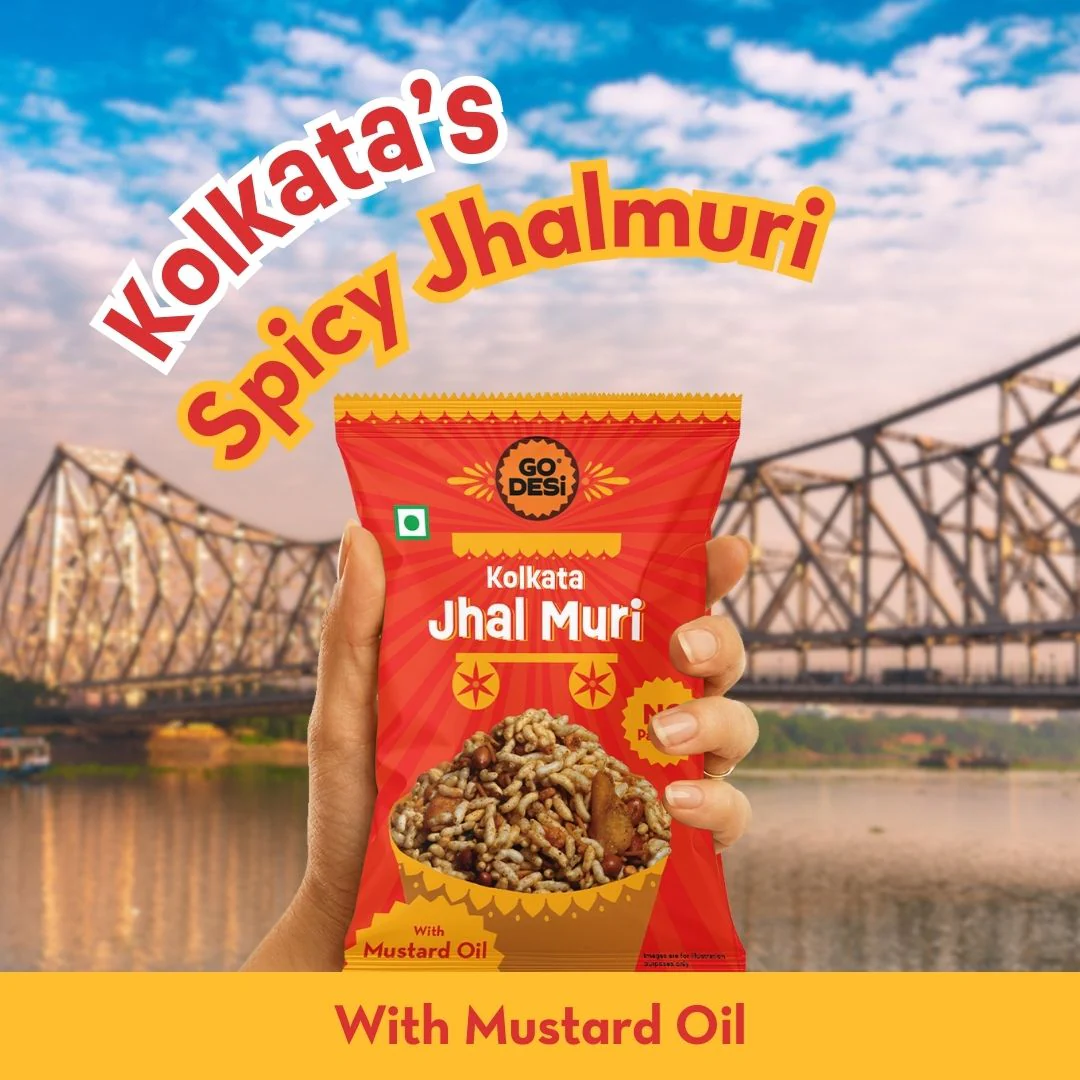 GO DESi - Kolkata Jhal Muri | Pack of 3 | Jhalmuri | No Palm Oil | Indian Snacks | Street Food | 100 gms - Image 5