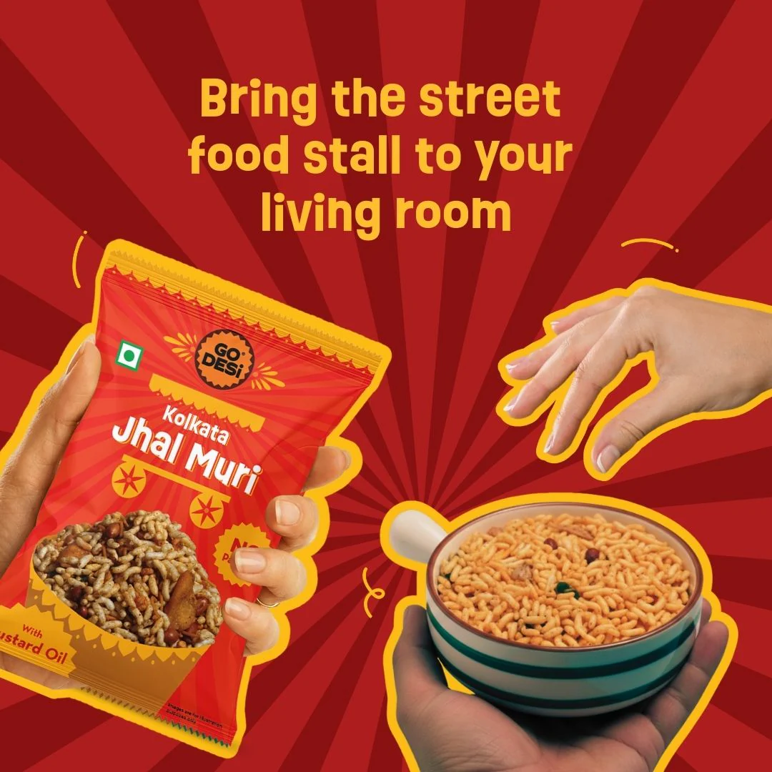 GO DESi - Kolkata Jhal Muri | Pack of 3 | Jhalmuri | No Palm Oil | Indian Snacks | Street Food | 100 gms - Image 8
