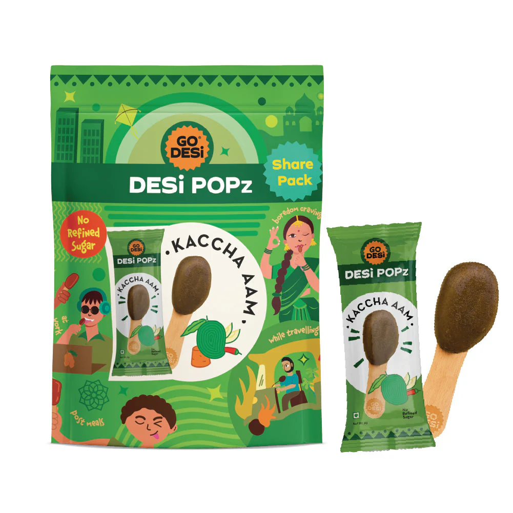 GO DESi Popz - Kaccha Aam Popz | Raw Mango & Jaggery Candy | Raw Mango Toffee | Lollipop | Digestive Candy | Indian Snacks | 8 Pieces - Image 21