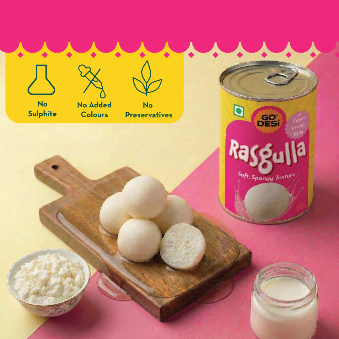 GO DESi - Rasgulla | Made with Farm Fresh Milk | Indian Sweets | Classic sweets | Sweets Gift Pack | 500 grams - Image 4