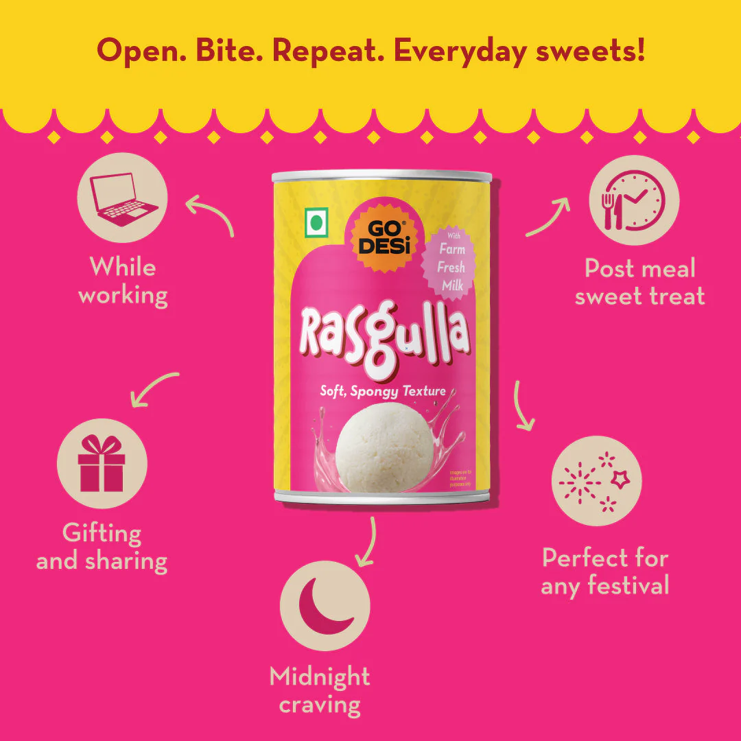 GO DESi - Rasgulla | Made with Farm Fresh Milk | Indian Sweets | Classic sweets | Sweets Gift Pack | 500 grams - Image 6