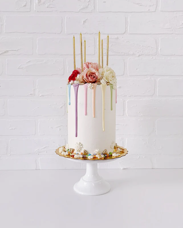 Gold Color Slim Tall Long Birthday Candle Set (Pack of 6) - Image 5