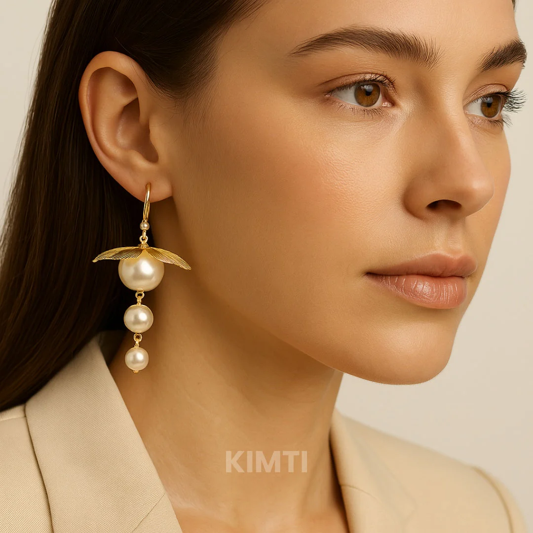 Gold Dangler Earring - Image 2