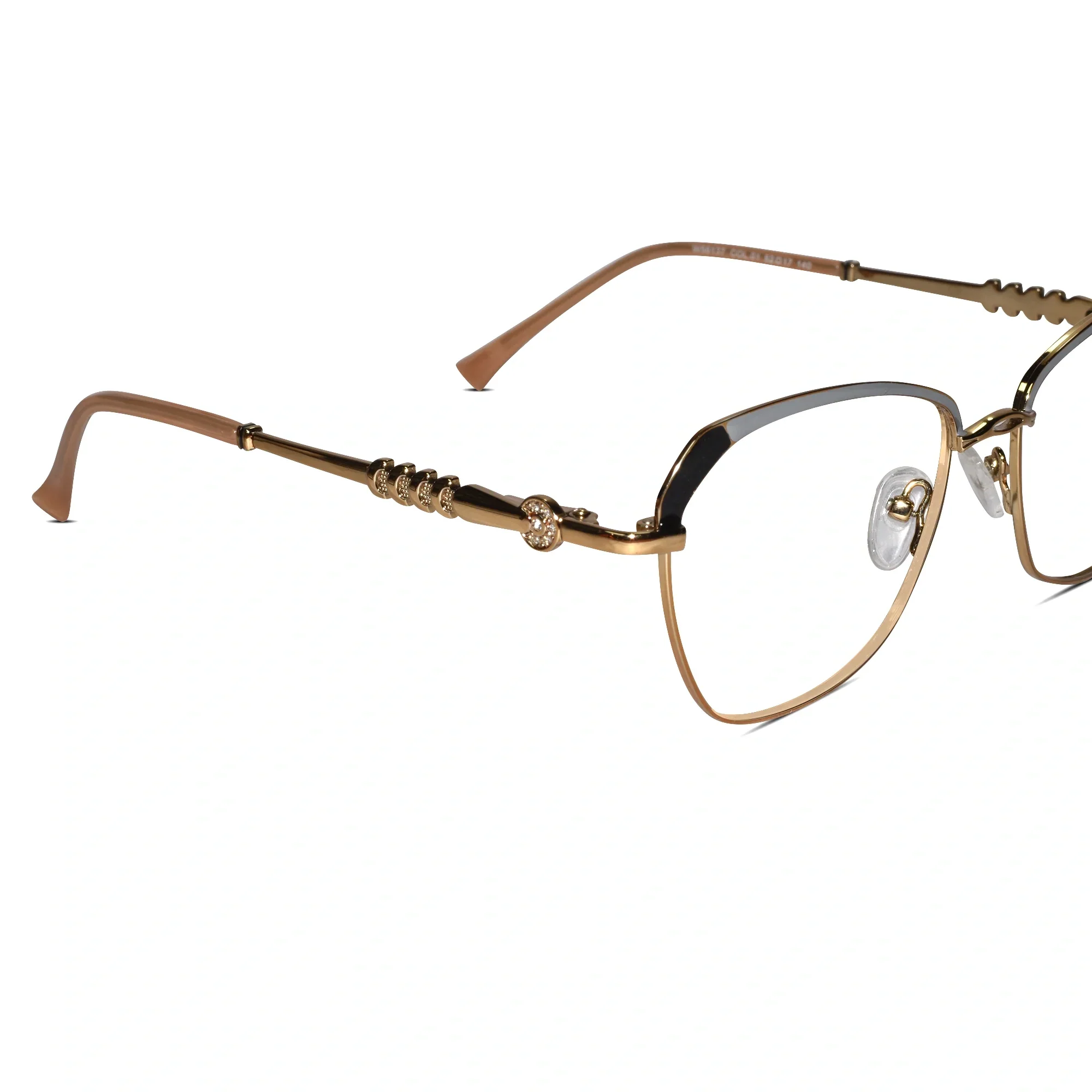 Gold Designer Rimless Cat eye Eyeglasses For Women - Image 3