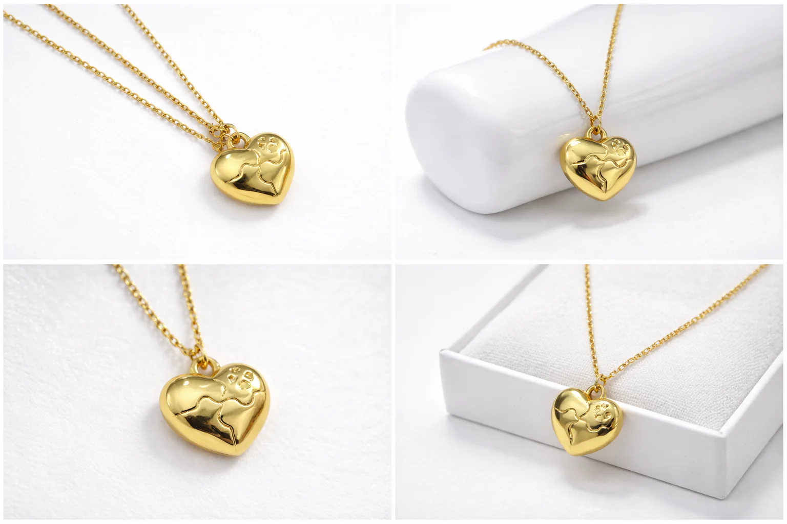 Gold Heart Pendant Necklace - Image 4