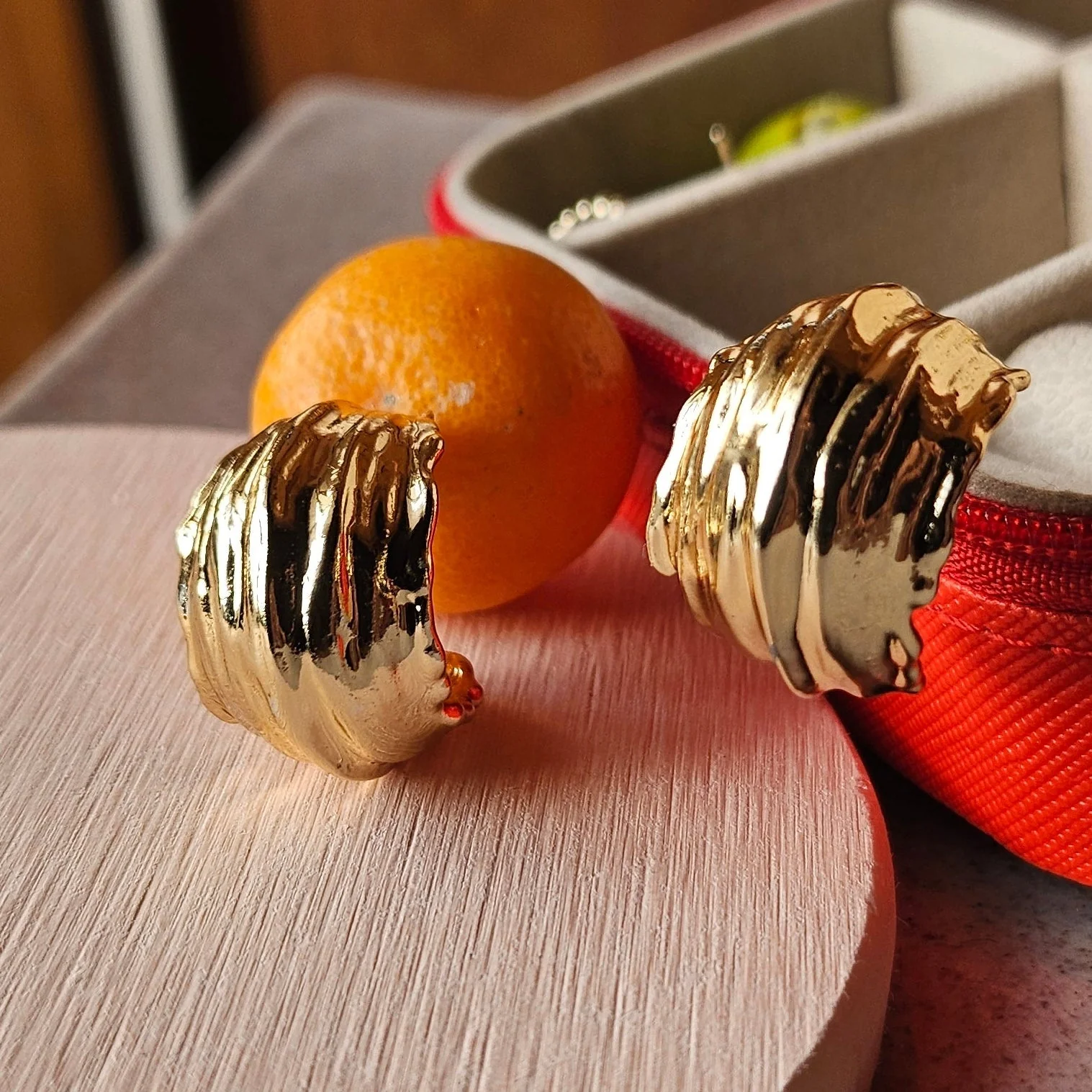 Gold Layered Stud Earrings - Image 3
