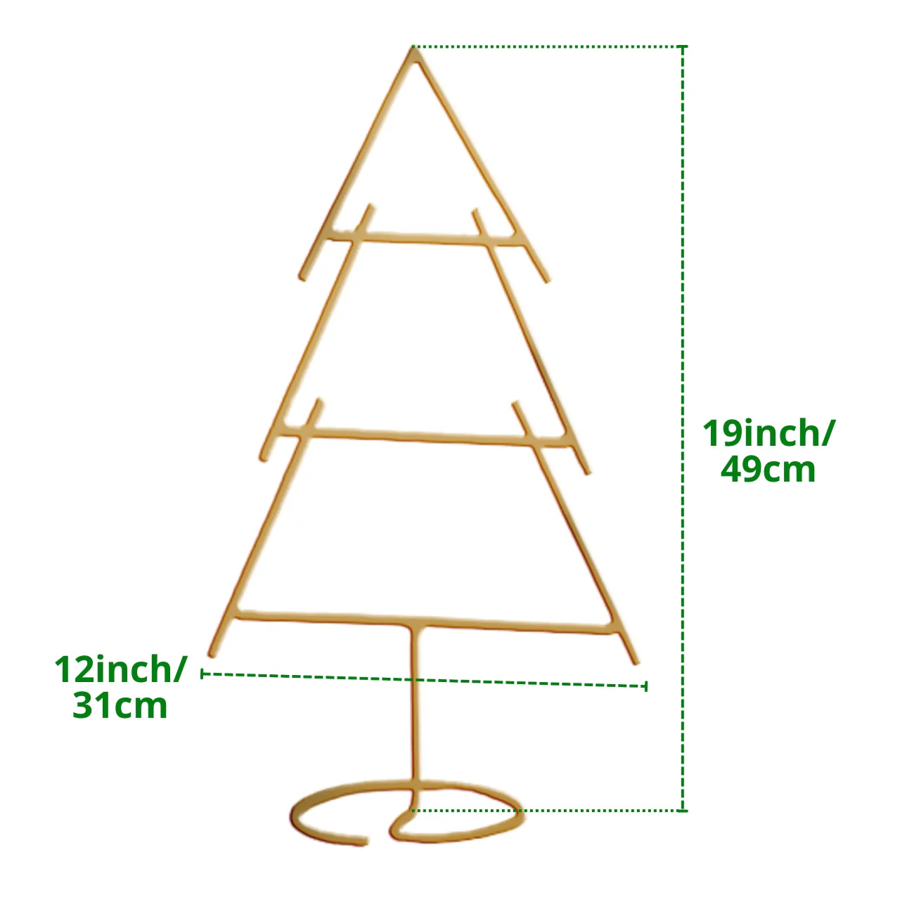 Gold Metal Christmas Tree Trellis – Decorative Plant Support (19 Inch) - Image 3