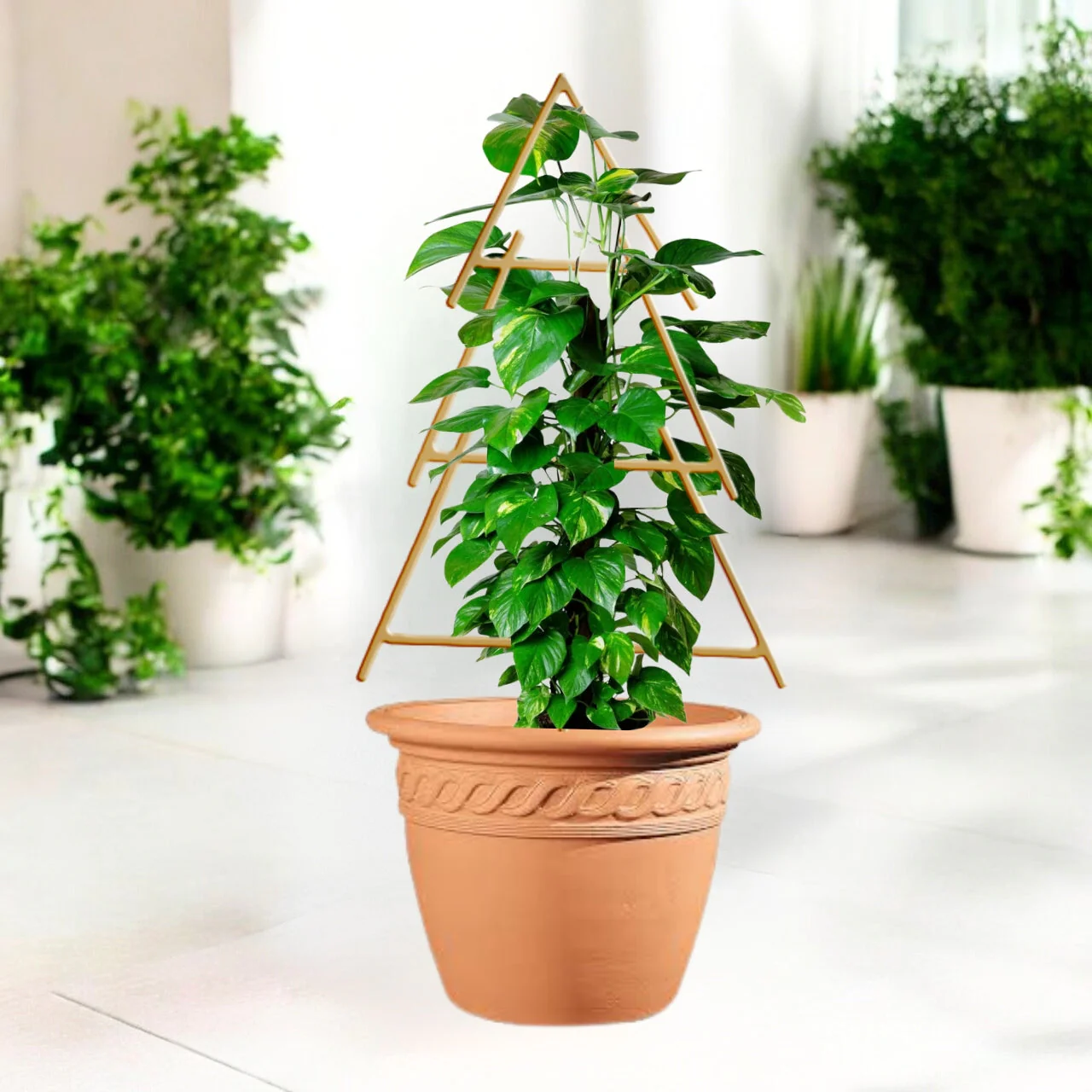 Gold Metal Christmas Tree Trellis – Decorative Plant Support (19 Inch) - Image 5