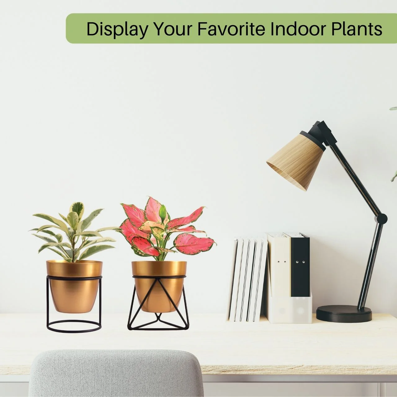 Gold Metal Planter Pot with Black Stand - Image 8