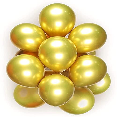 Gold Metallic Chrome Latex Balloons (Pack of 50)