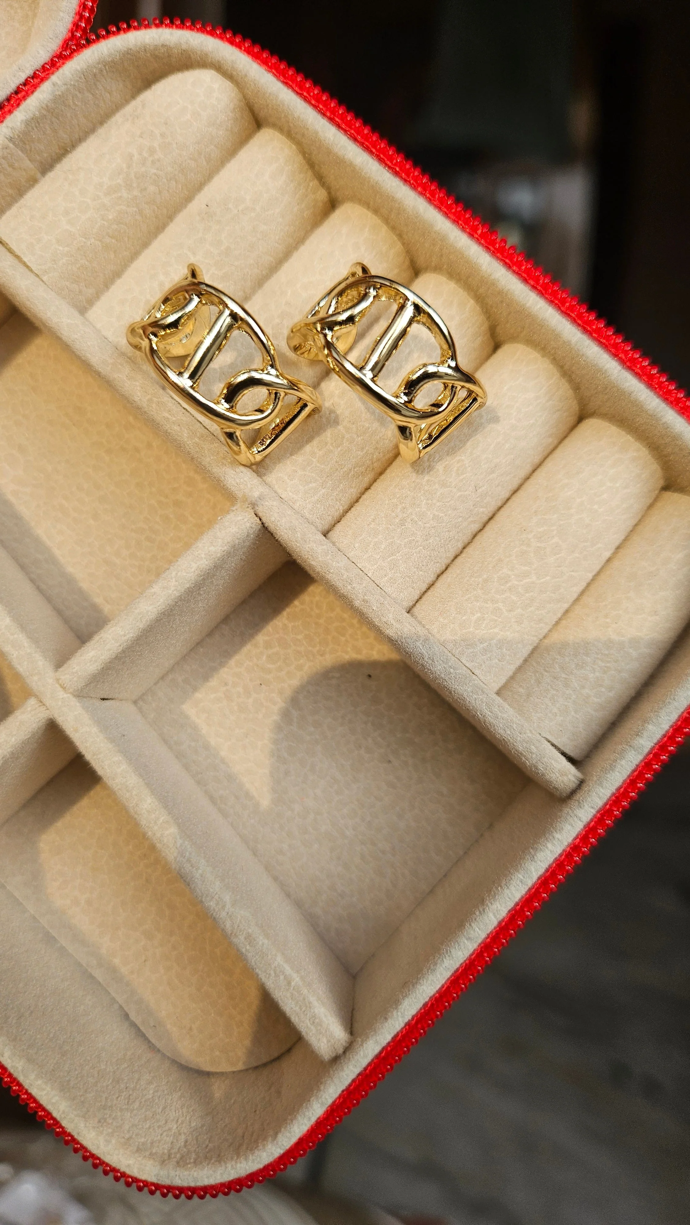 Gold Open Link Earrings - Image 3